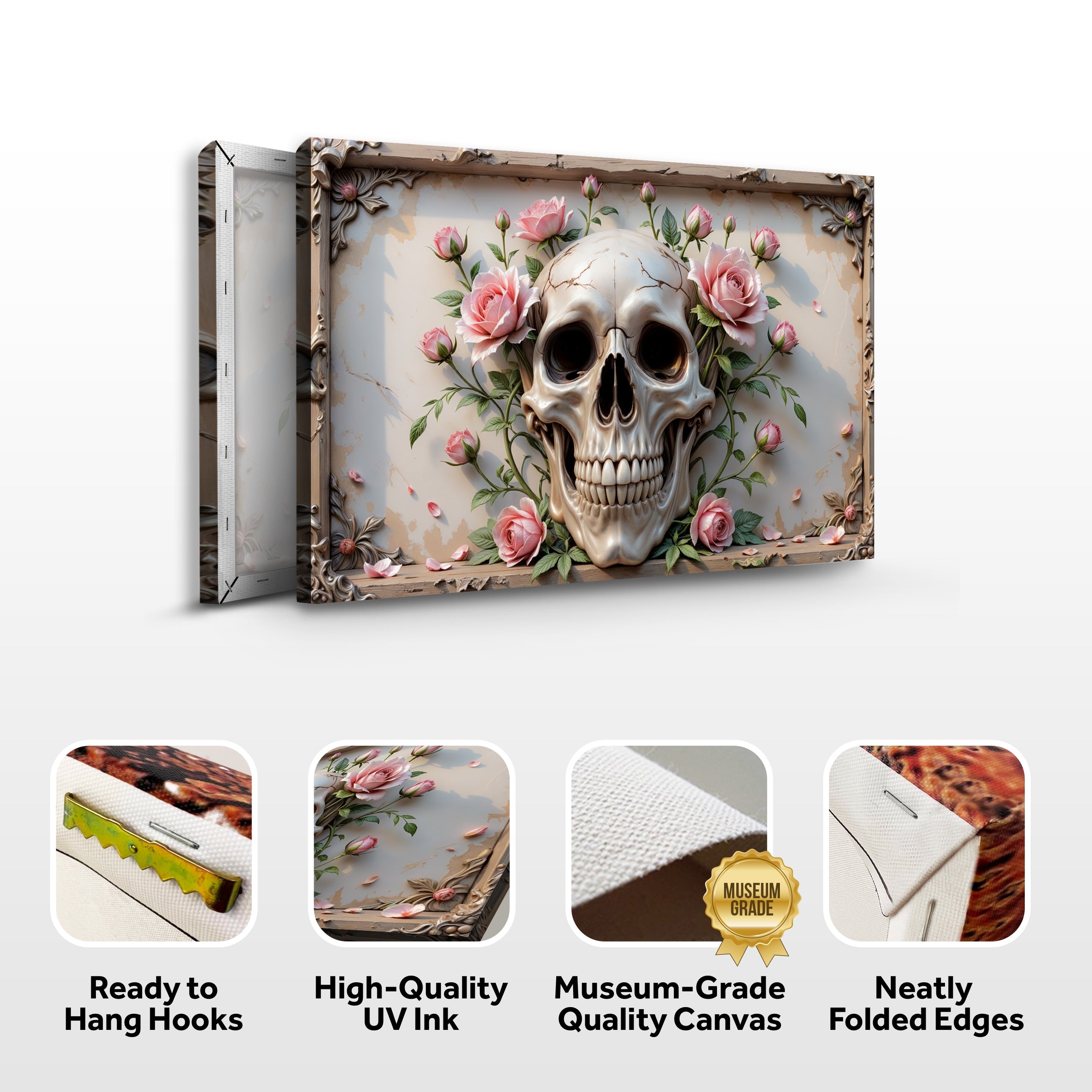 3D Rose And Skull Wall Art V on sale at MyriadMart