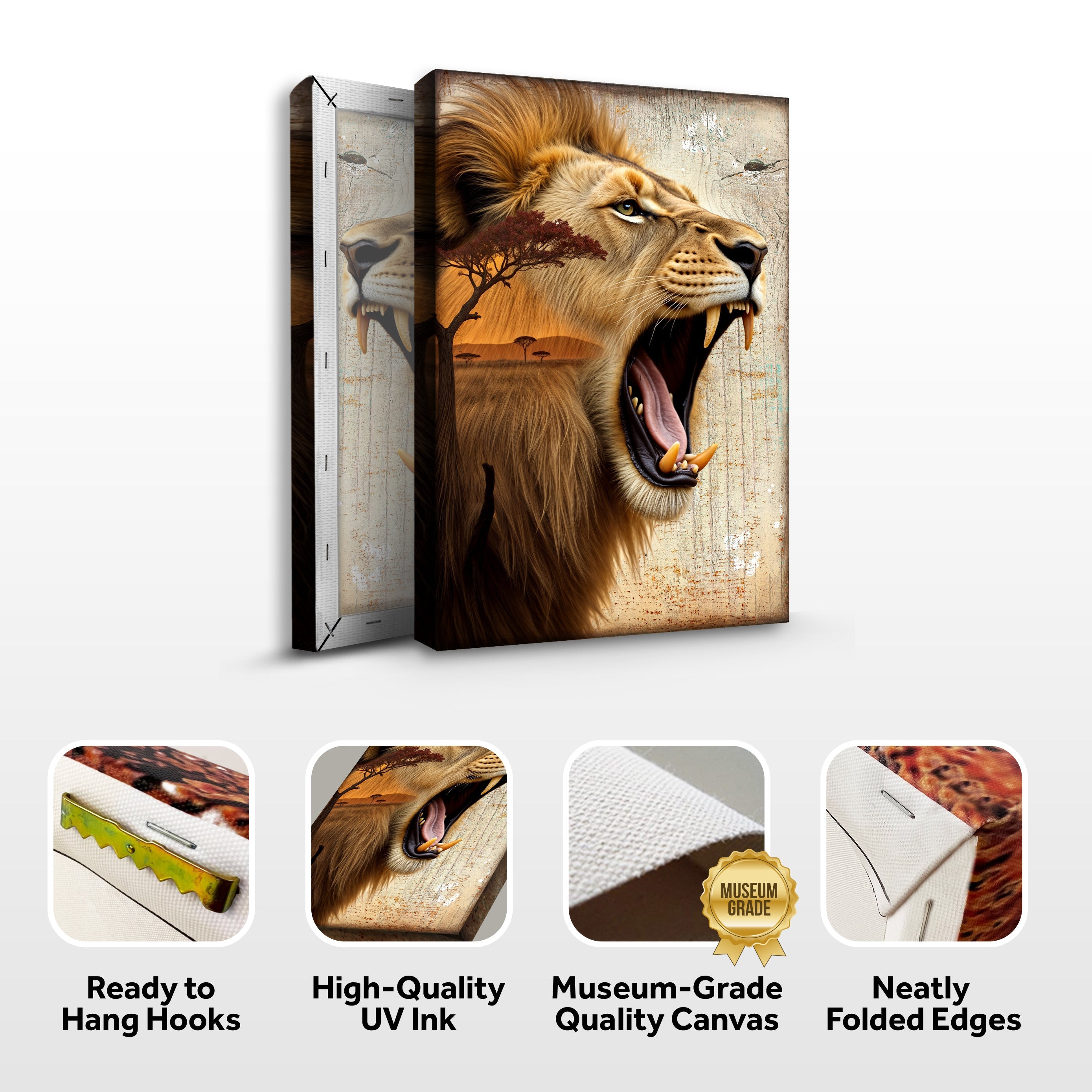 Lion Double Exposure Wall Art on sale at MyriadMart
