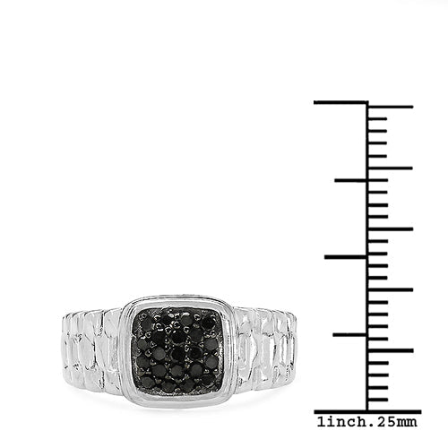 0.22 Carat Genuine Black Diamond .925 Sterling Silver Ring on sale at MyriadMart