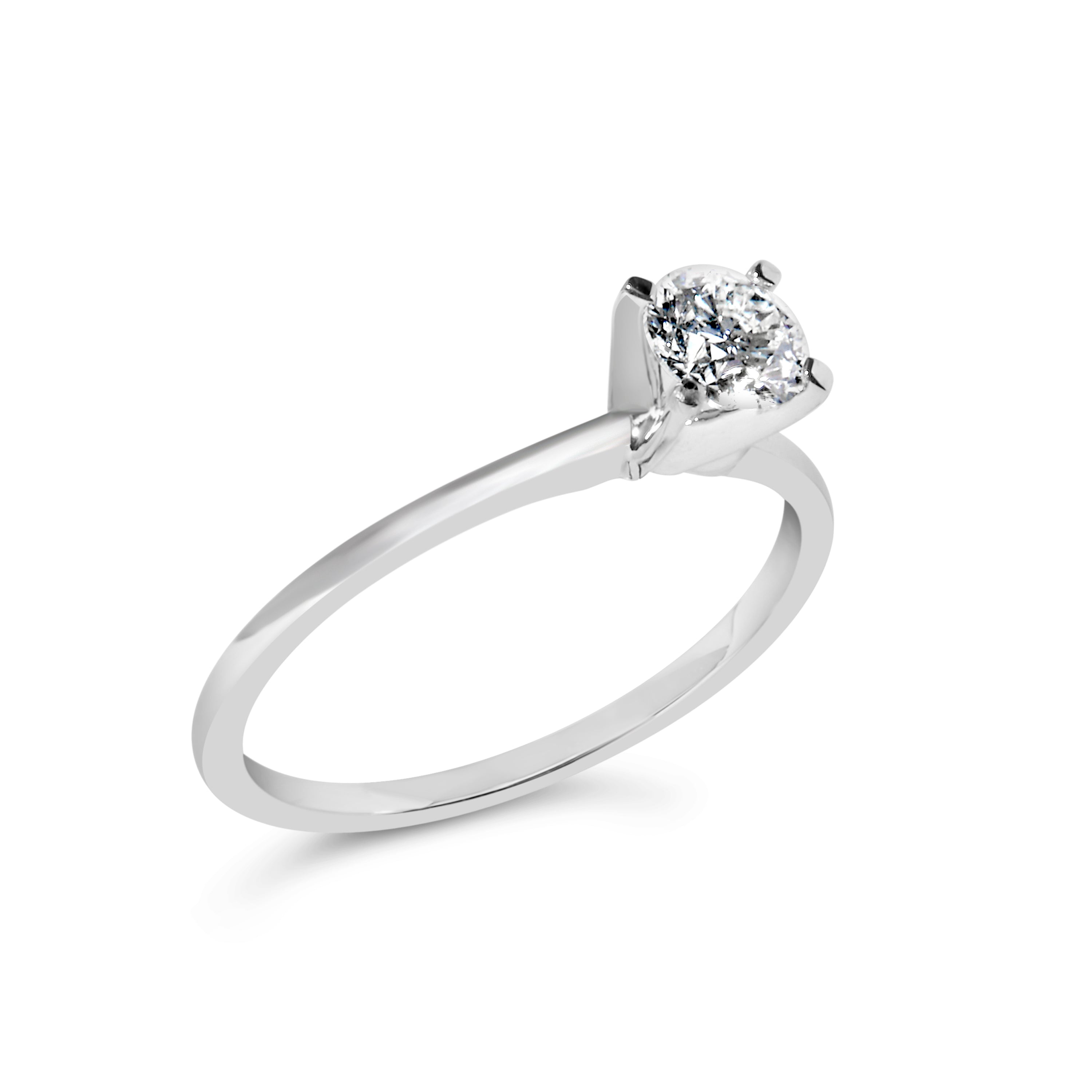 14K White Gold 1/2 Cttw Round Lab Grown Diamond 4 Prong Solitaire Engagement Ring F-G Color, VS2-SI1 Clarity - Size 7 on sale at MyriadMart