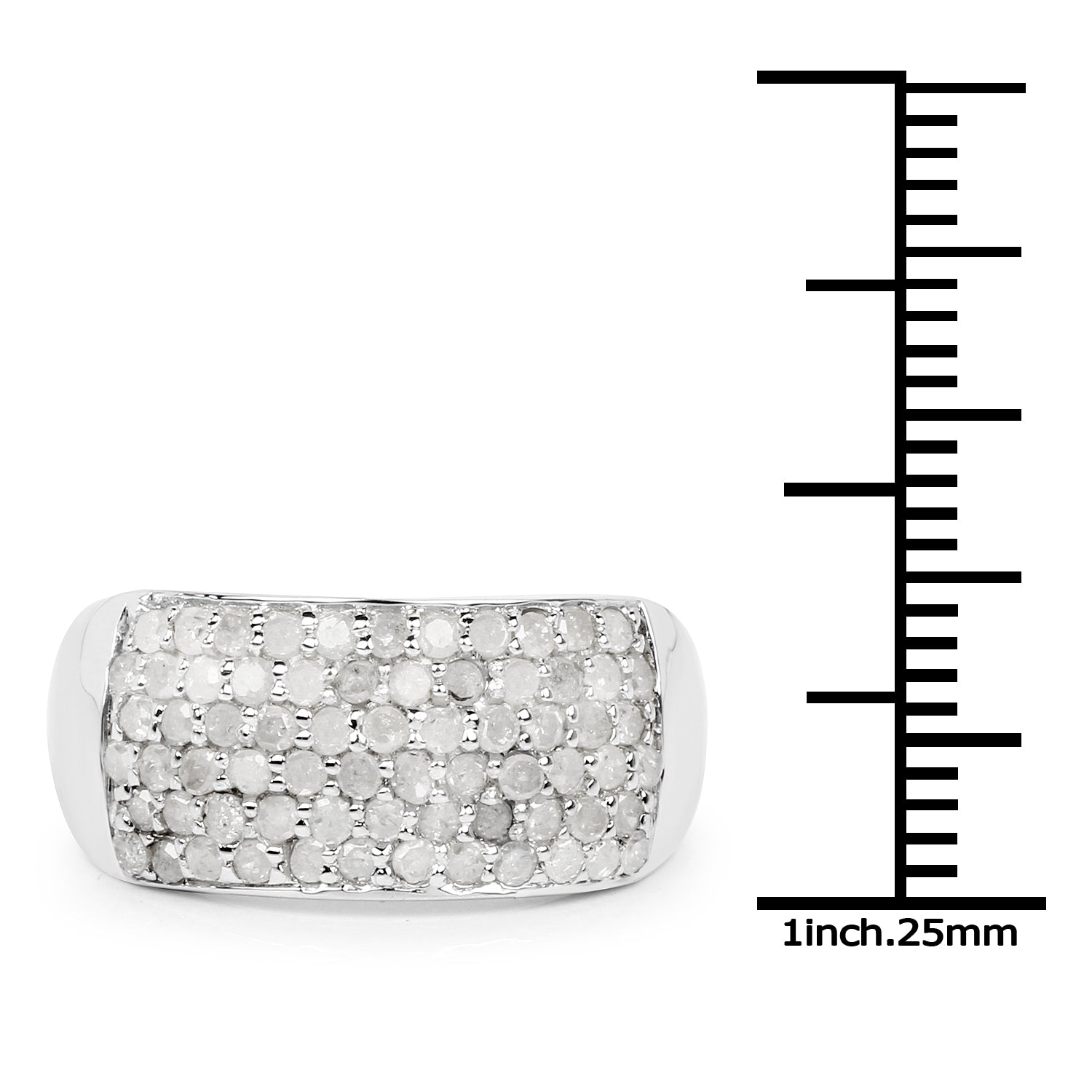 1.21 Carat Genuine White Diamond .925 Sterling Silver Ring on sale at MyriadMart