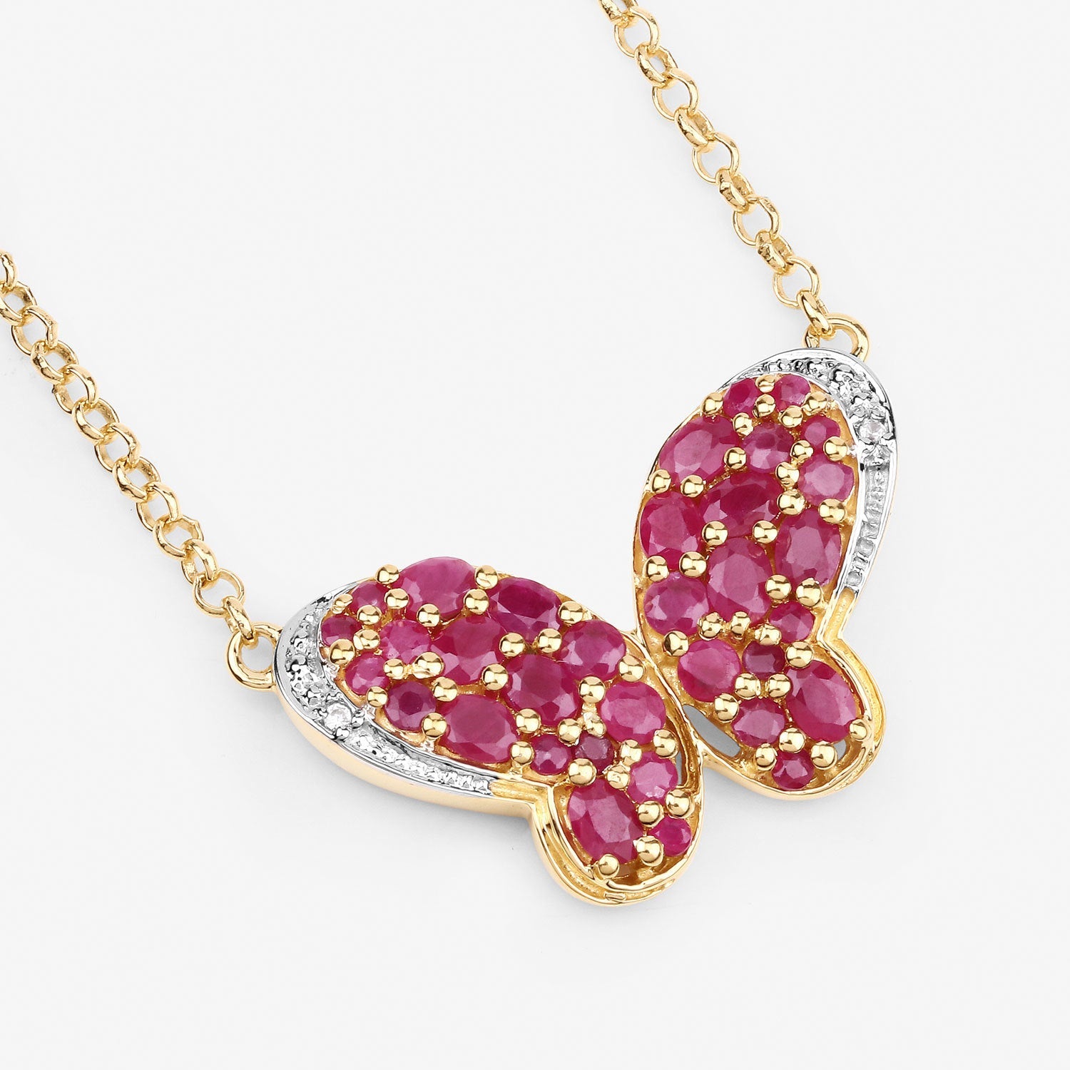 4.15 Carat Genuine Ruby and White Zircon .925 Sterling Silver Pendant on sale at MyriadMart
