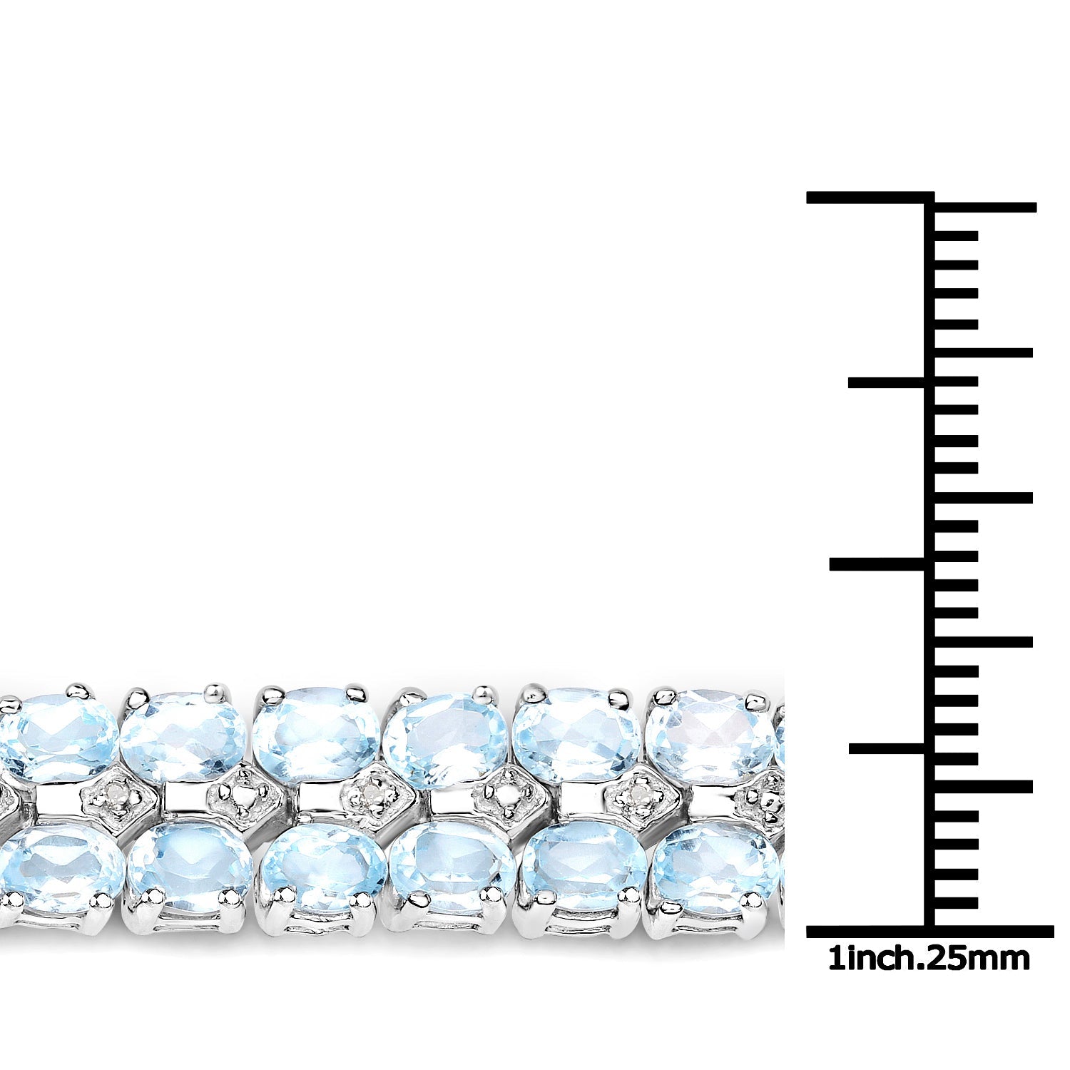 17.22 Carat Genuine Blue Topaz and White Diamond .925 Sterling Silver Bracelet on sale at MyriadMart