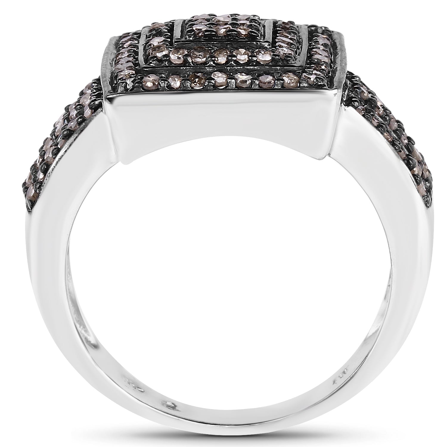 0.42 Carat Genuine Champagne Diamond .925 Sterling Silver Ring on sale at MyriadMart
