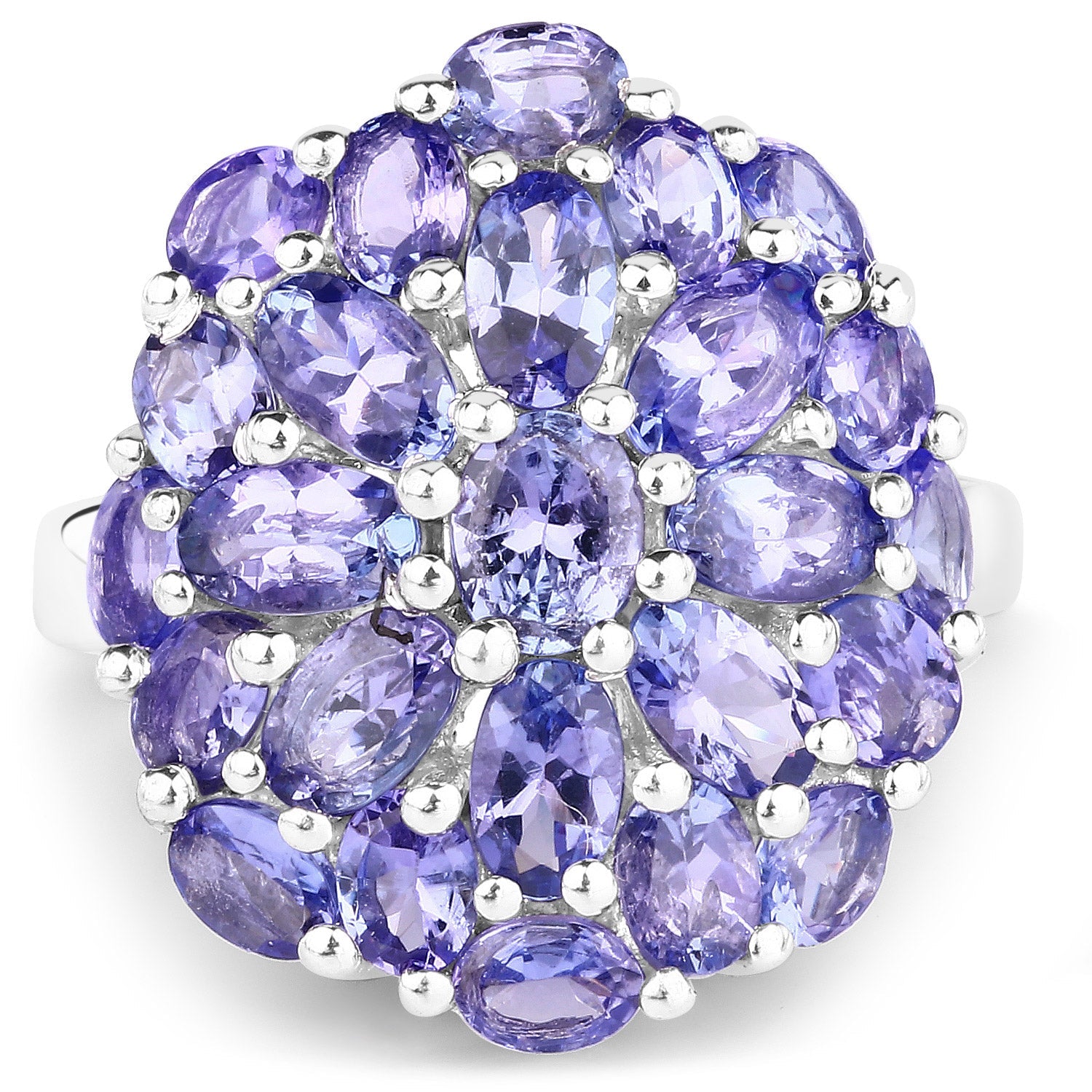 7.08 Carat Genuine Tanzanite .925 Sterling Silver Ring on sale at MyriadMart