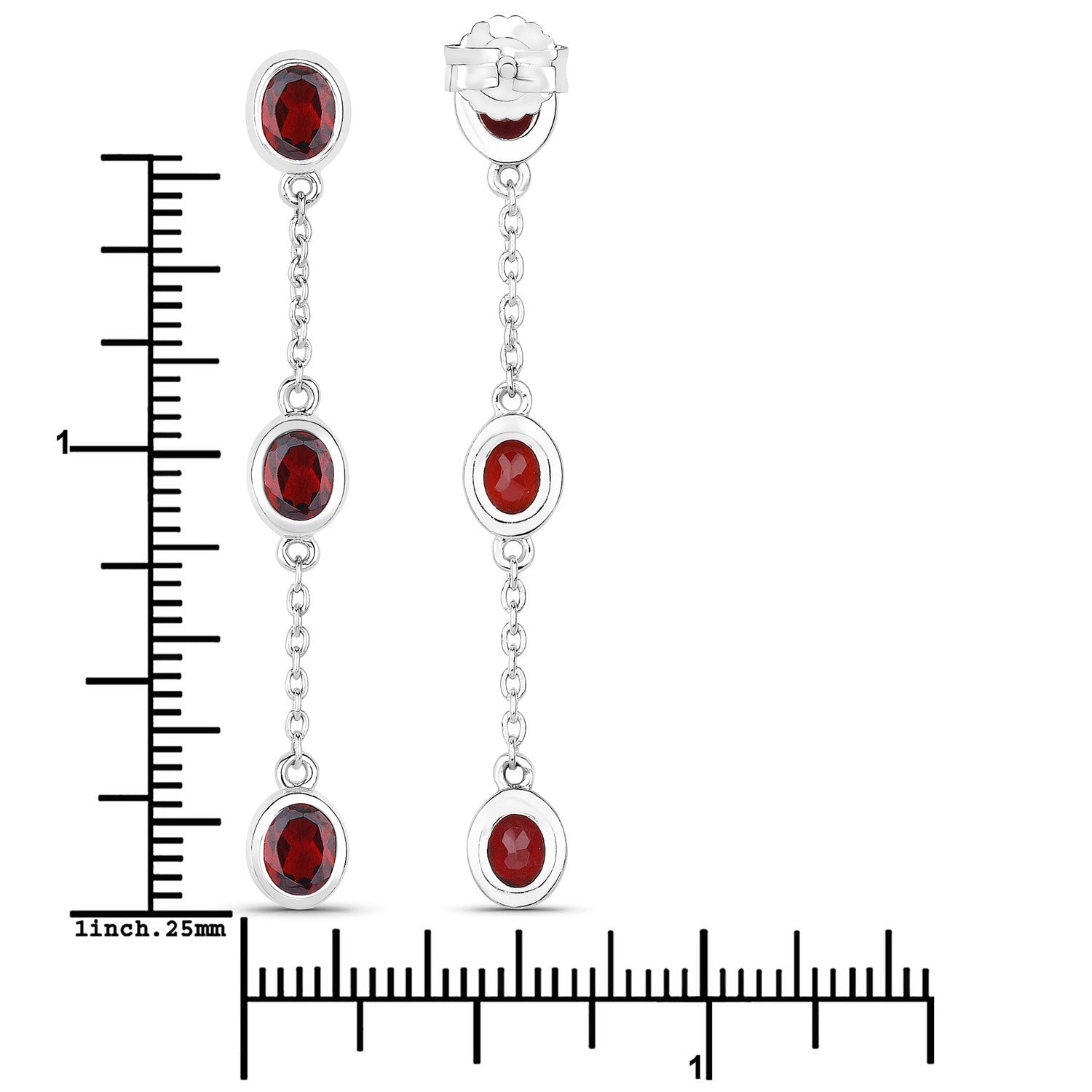 2.70 Carat Genuine Garnet .925 Sterling Silver Earrings on sale at MyriadMart
