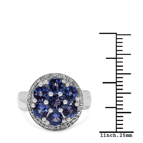 1.61 Carat Genuine Tanzanite .925 Sterling Silver Ring on sale at MyriadMart