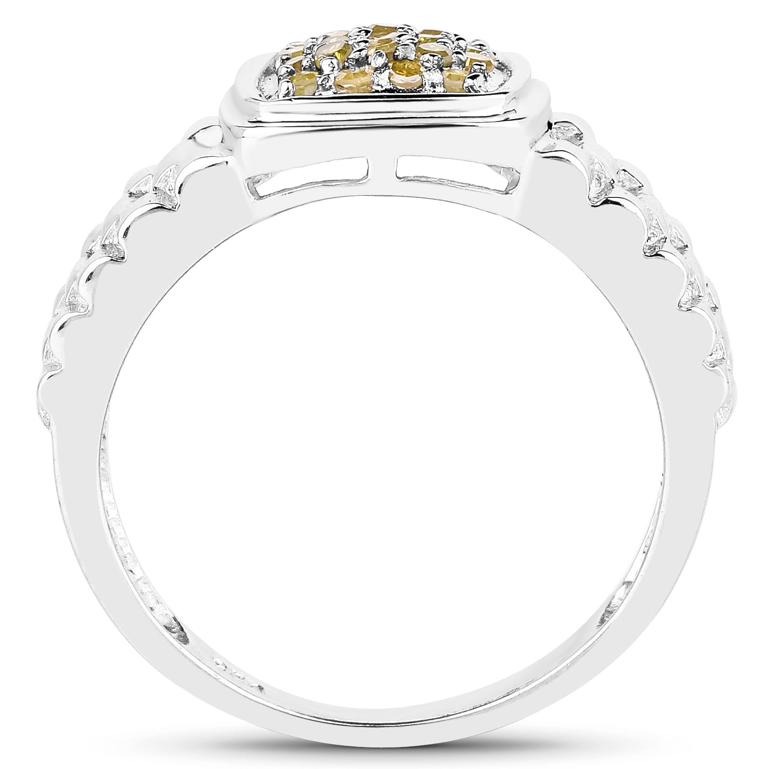 0.25 Carat Genuine Yellow Diamond .925 Sterling Silver Ring on sale at MyriadMart