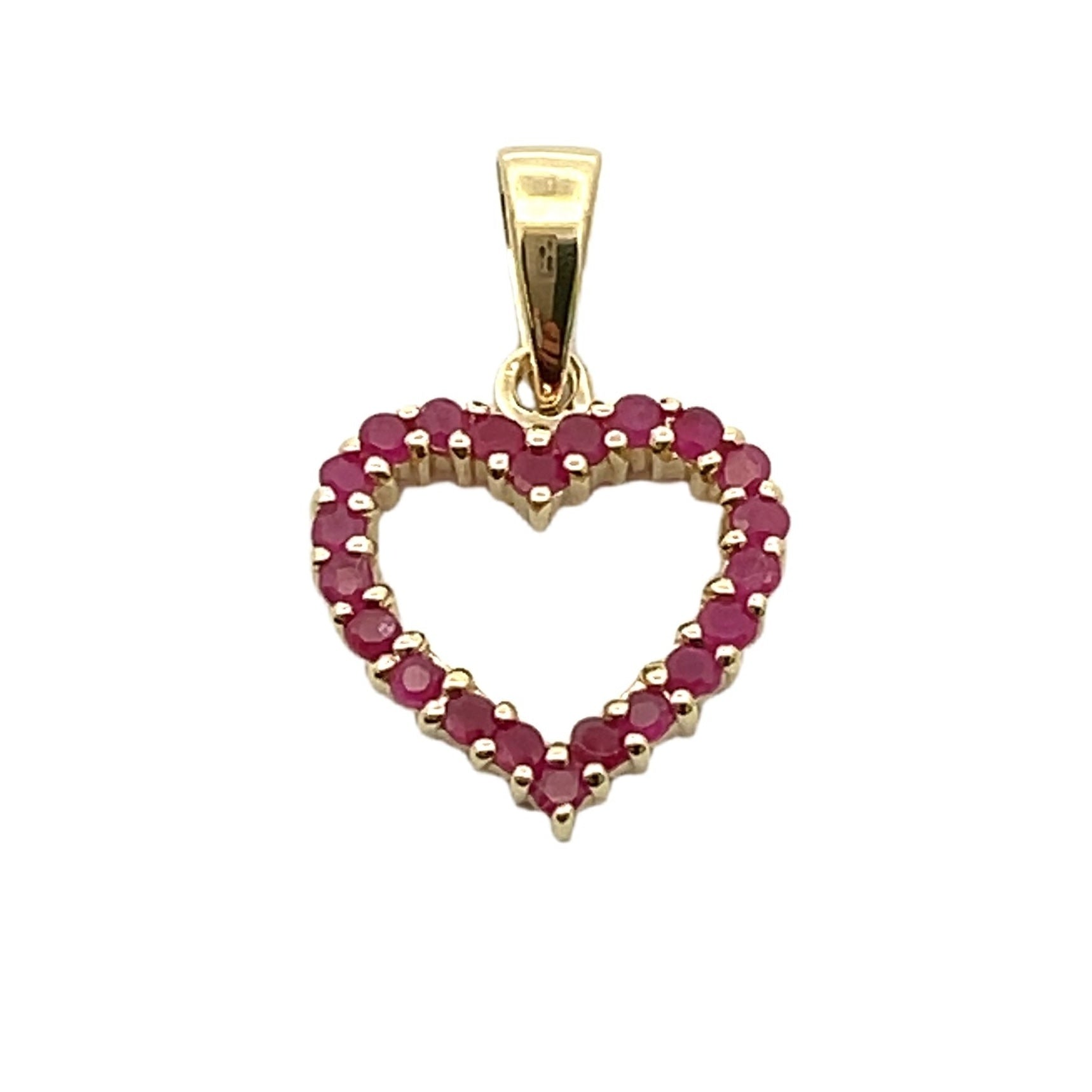 Genuine .37ct Ruby Heart Love Pendant 10KT Yellow Gold on sale at MyriadMart