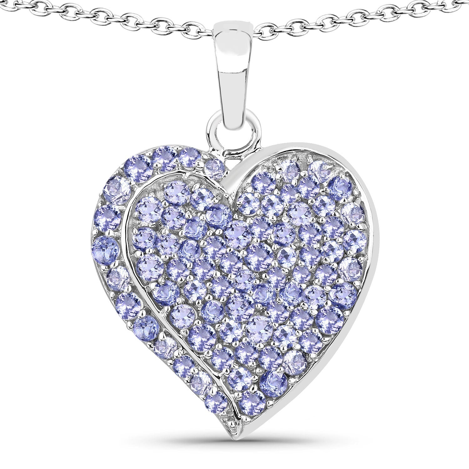 3.97 Carat Genuine Tanzanite .925 Sterling Silver Pendant on sale at MyriadMart