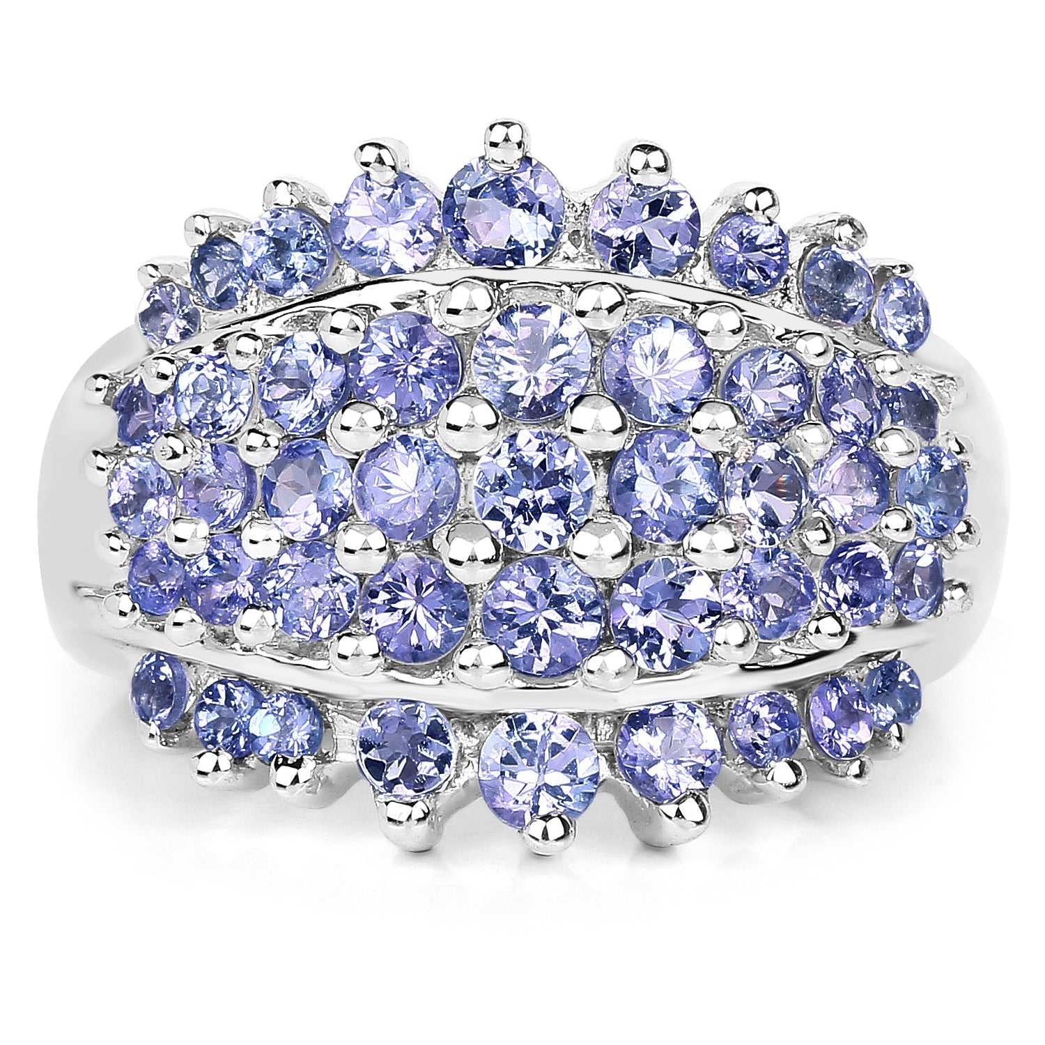 2.35 Carat Genuine Tanzanite .925 Sterling Silver Ring on sale at MyriadMart