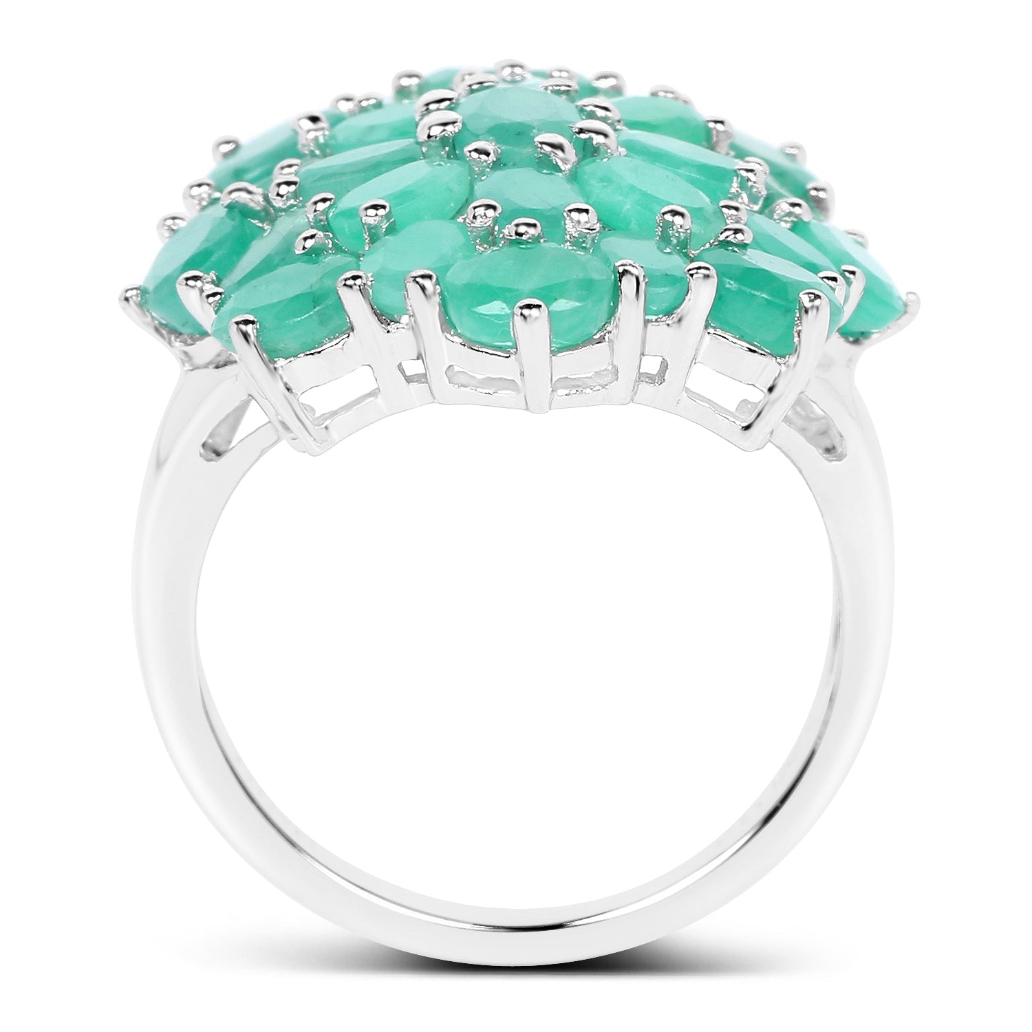 5.88 Carat Genuine Emerald .925 Sterling Silver Ring on sale at MyriadMart