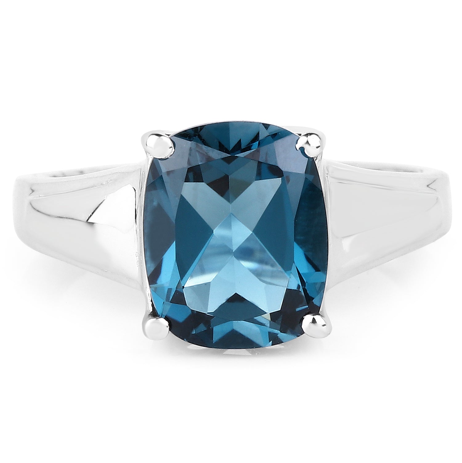 3.50 Carat Genuine London Blue Topaz .925 Sterling Silver Ring on sale at MyriadMart