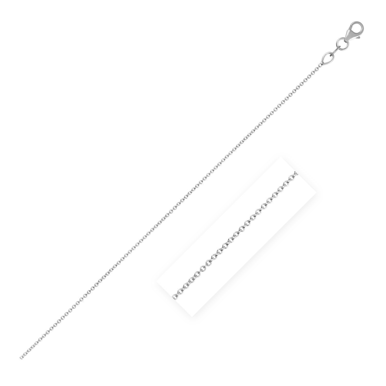 Double Extendable Cable Chain in 14k White Gold 1.0mm on sale at MyriadMart