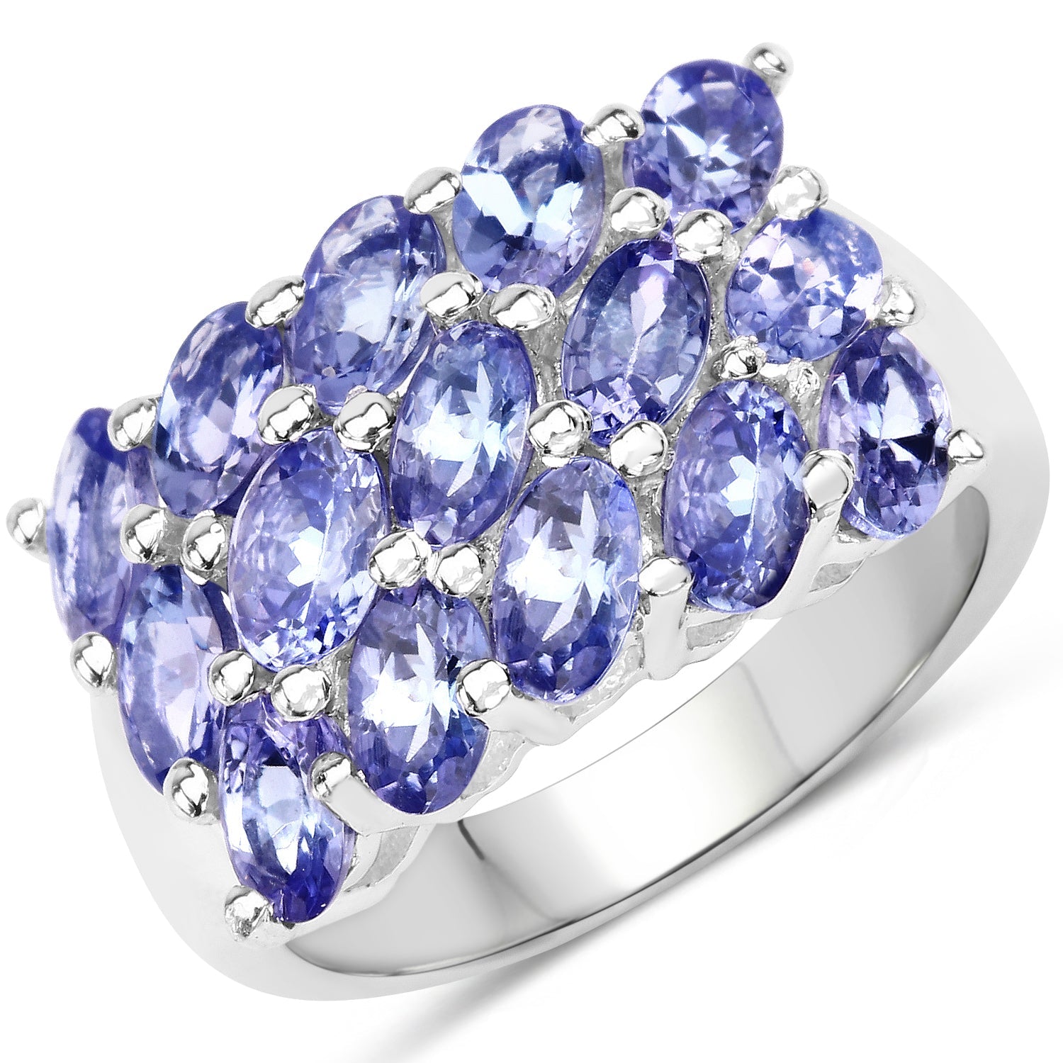 3.75 Carat Genuine Tanzanite .925 Sterling Silver Ring on sale at MyriadMart