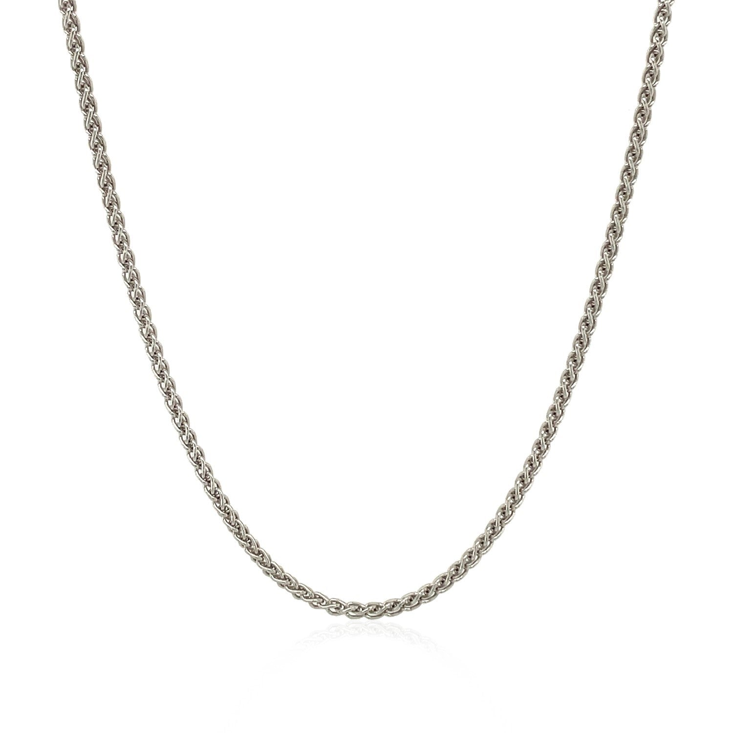 Sterling Silver Rhodium Plated Wheat Chain 1.3mm on sale at MyriadMart