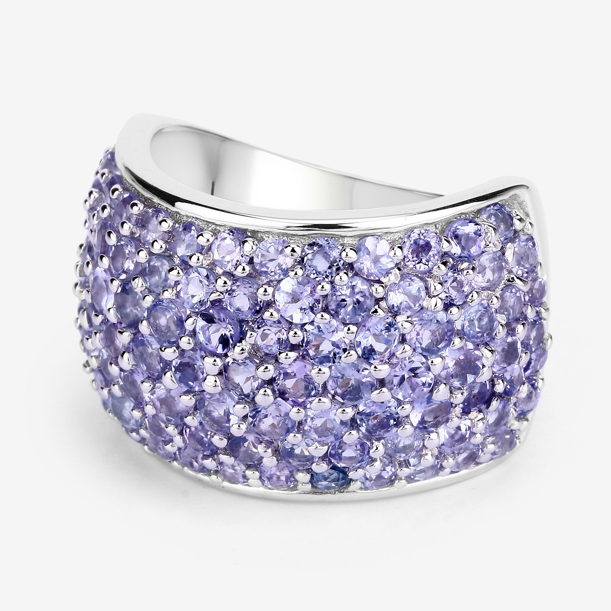 4.22 Carat Genuine Tanzanite .925 Sterling Silver Ring on sale at MyriadMart