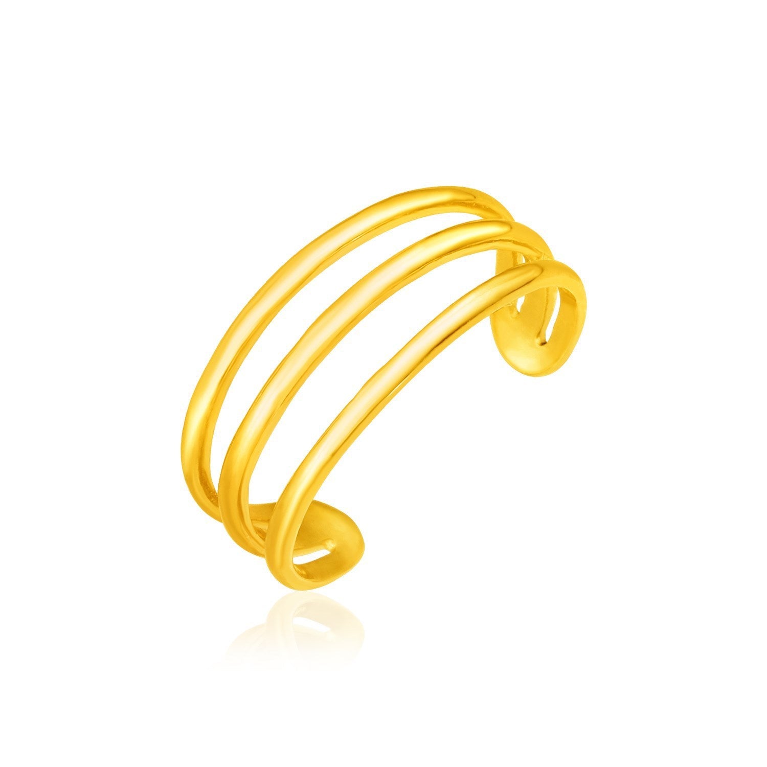 14k Yellow Gold Three Bar Toe Ring on sale at MyriadMart