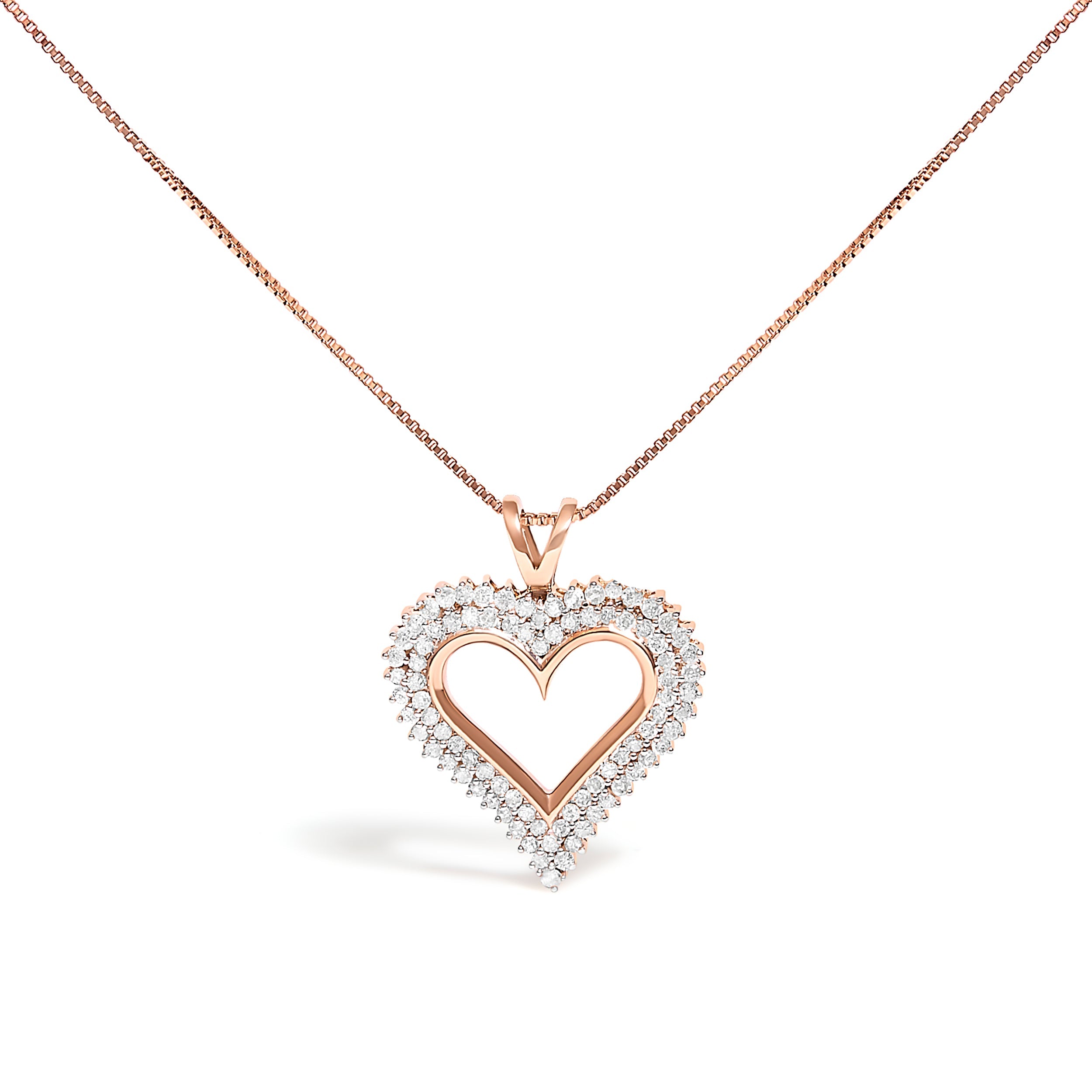.925 Sterling Silver 1.00 Cttw Diamond Heart 18" Pendant Necklace I-J Color, I2-I3 Clarity on sale at MyriadMart