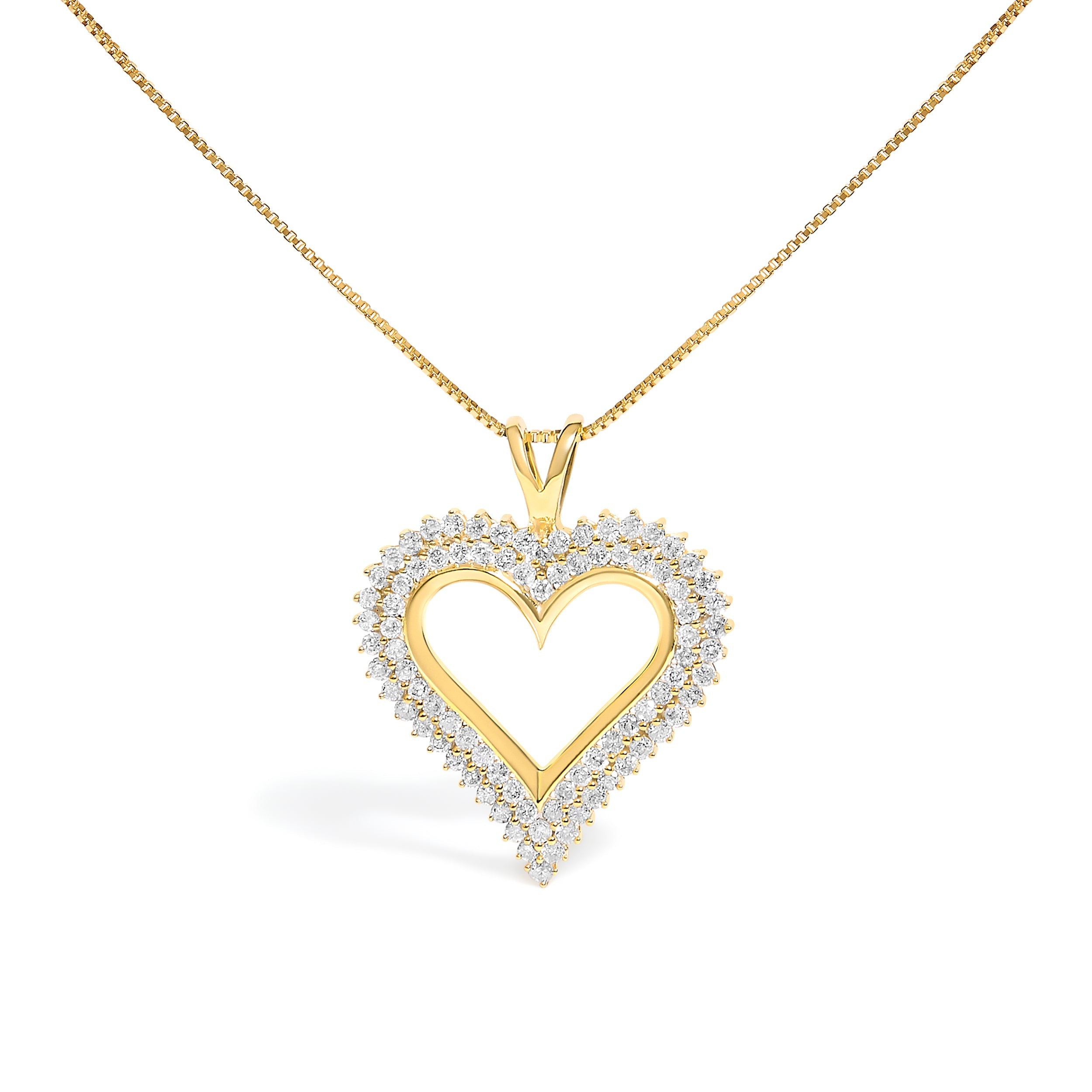 .925 Sterling Silver 1.00 Cttw Diamond Heart 18" Pendant Necklace I-J Color, I2-I3 Clarity on sale at MyriadMart