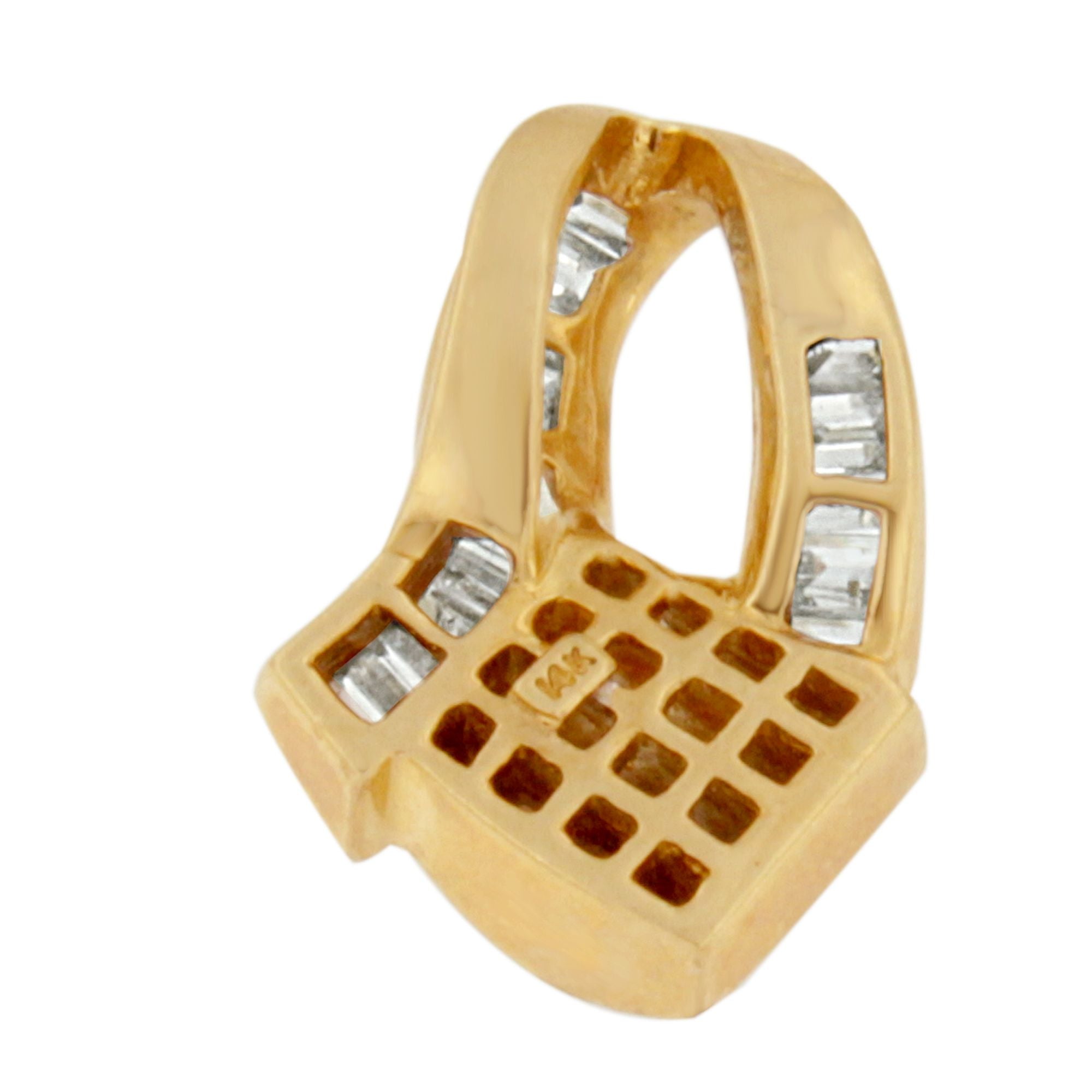 14k Yellow Gold 2.0 Cttw Princess and Baguette-cut Diamond Art Deco Inspired Pendant Necklace G-H Color, VS1-VS2 Clarity - 18 Inch on sale at MyriadMart