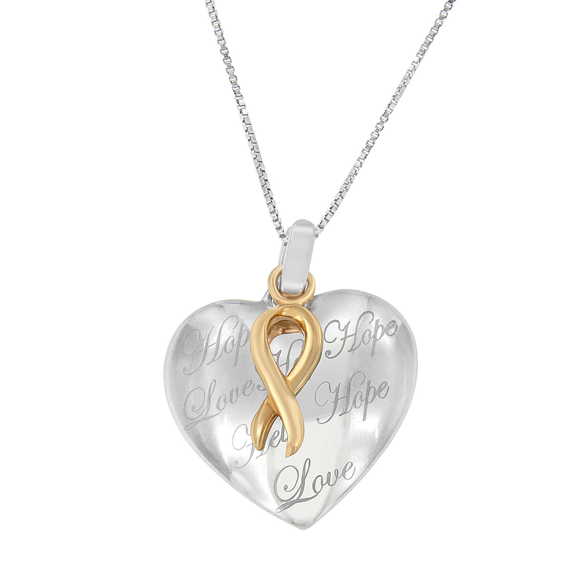 10K Yellow Gold Over Silver Heart Pendant Necklace on sale at MyriadMart