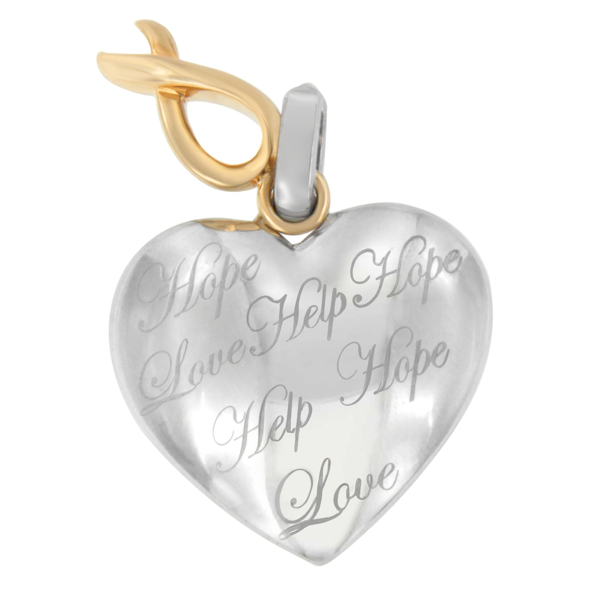 10K Yellow Gold Over Silver Heart Pendant Necklace on sale at MyriadMart