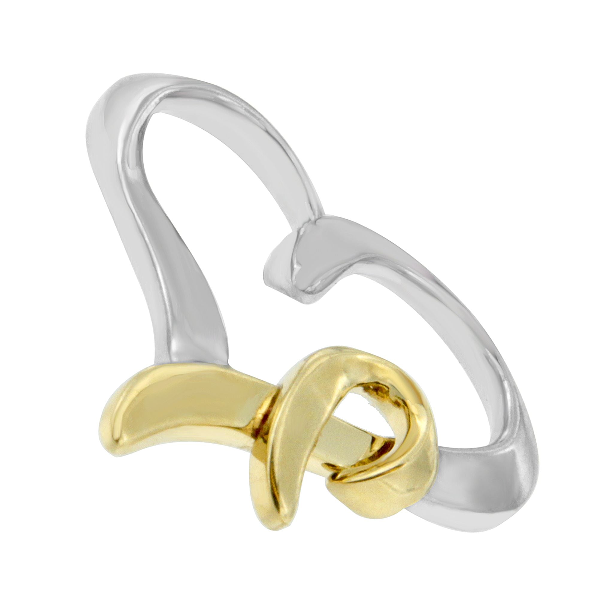 .925 Sterling Silver and 14K Yellow Gold Two-Tone Heart Shaped Pendant Necklace on sale at MyriadMart