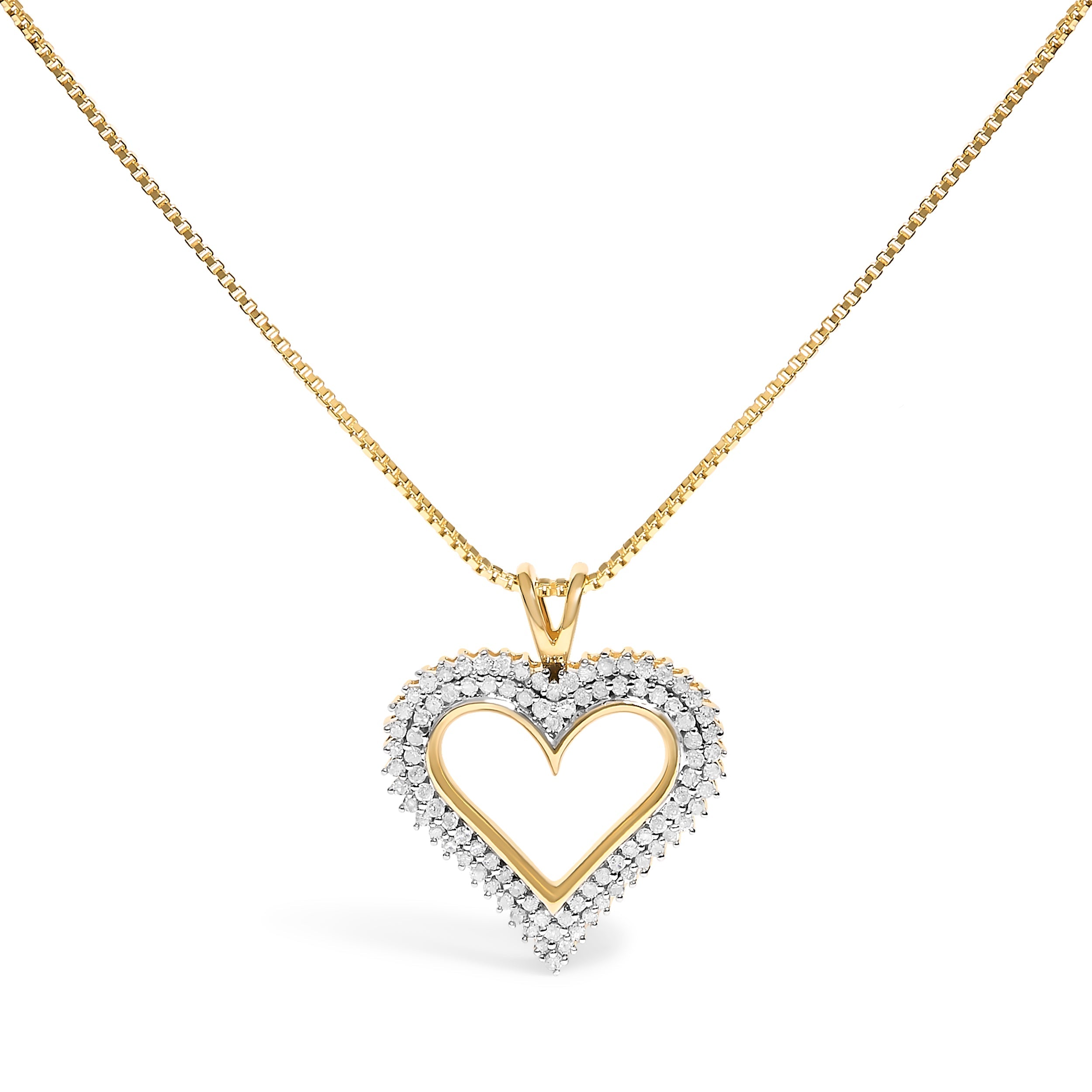 .925 Sterling Silver 1.00 Cttw Diamond Heart 18" Pendant Necklace I-J Color, I2-I3 Clarity on sale at MyriadMart