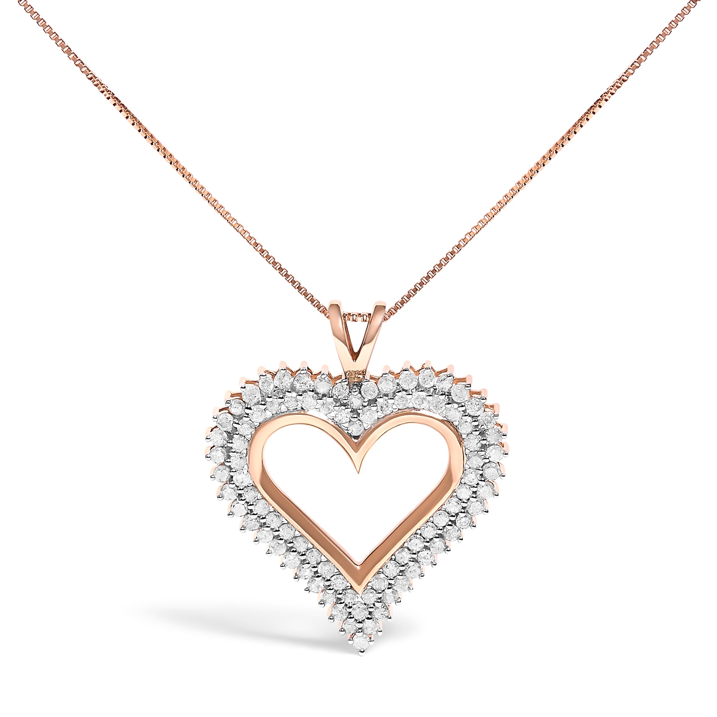 .925 Sterling Silver 1.00 Cttw Diamond Heart 18" Pendant Necklace I-J Color, I2-I3 Clarity on sale at MyriadMart