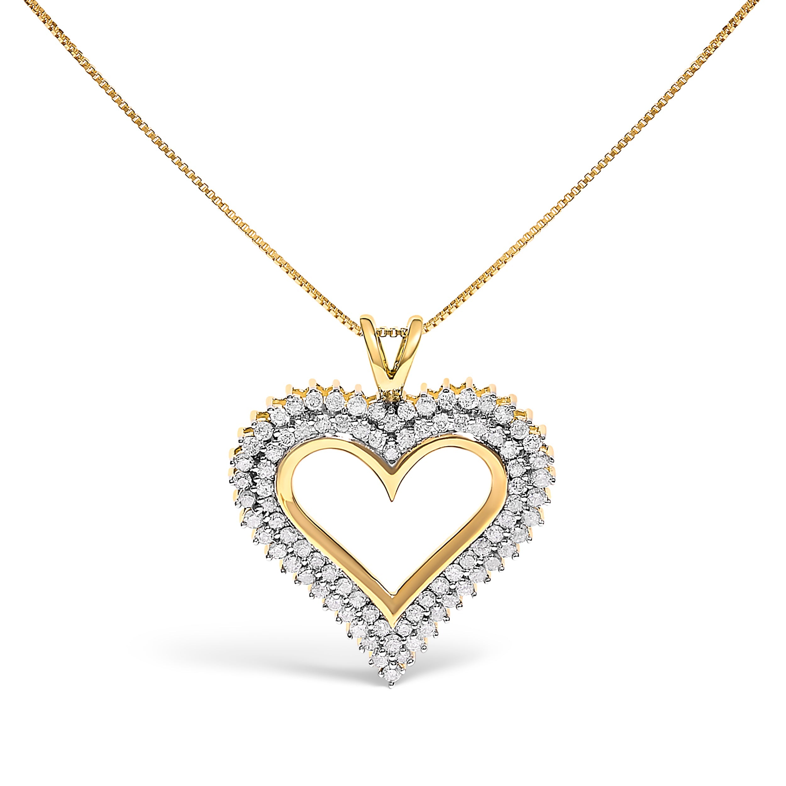 .925 Sterling Silver 1.00 Cttw Diamond Heart 18" Pendant Necklace I-J Color, I2-I3 Clarity on sale at MyriadMart
