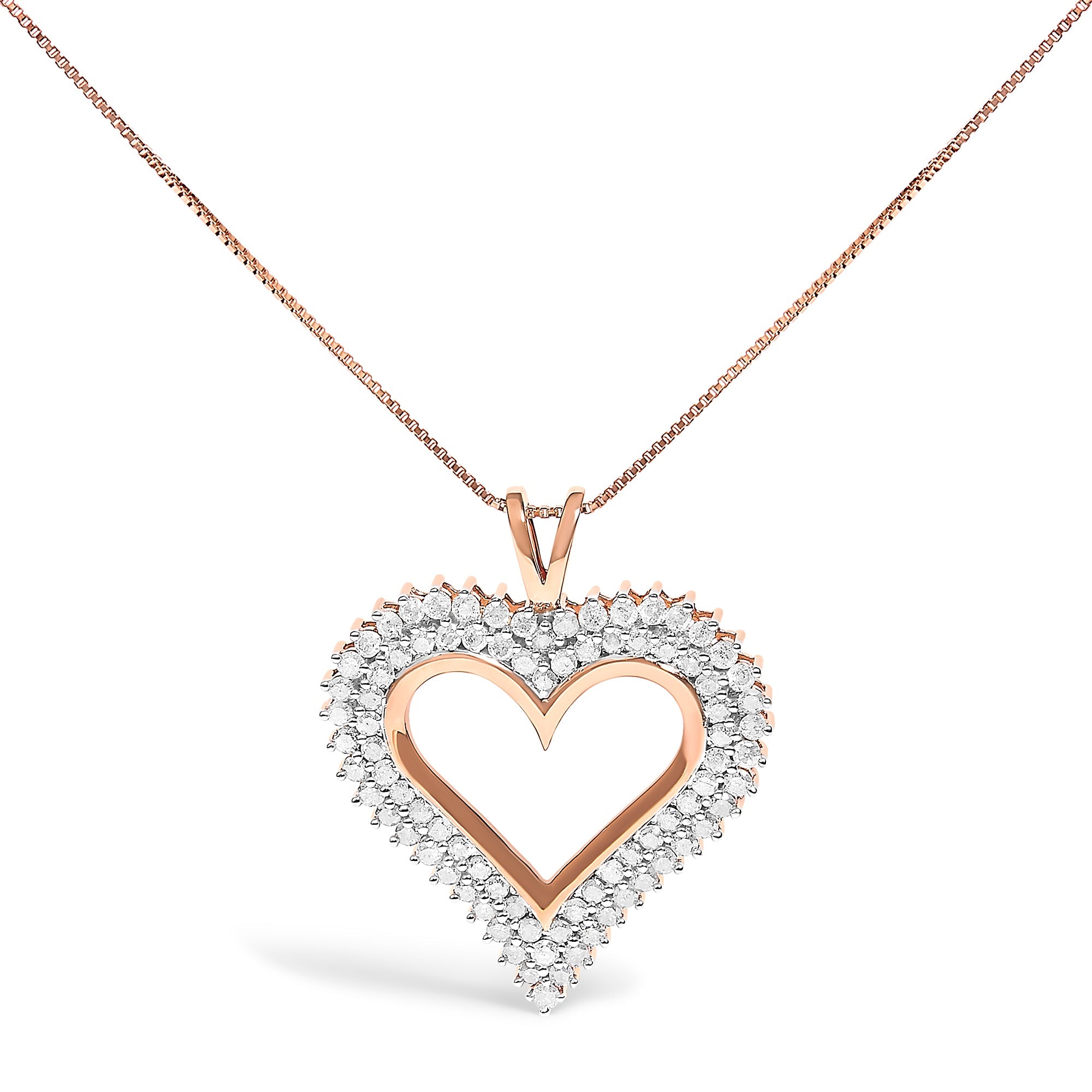 .925 Sterling Silver 1.00 Cttw Diamond Heart 18" Pendant Necklace I-J Color, I2-I3 Clarity on sale at MyriadMart