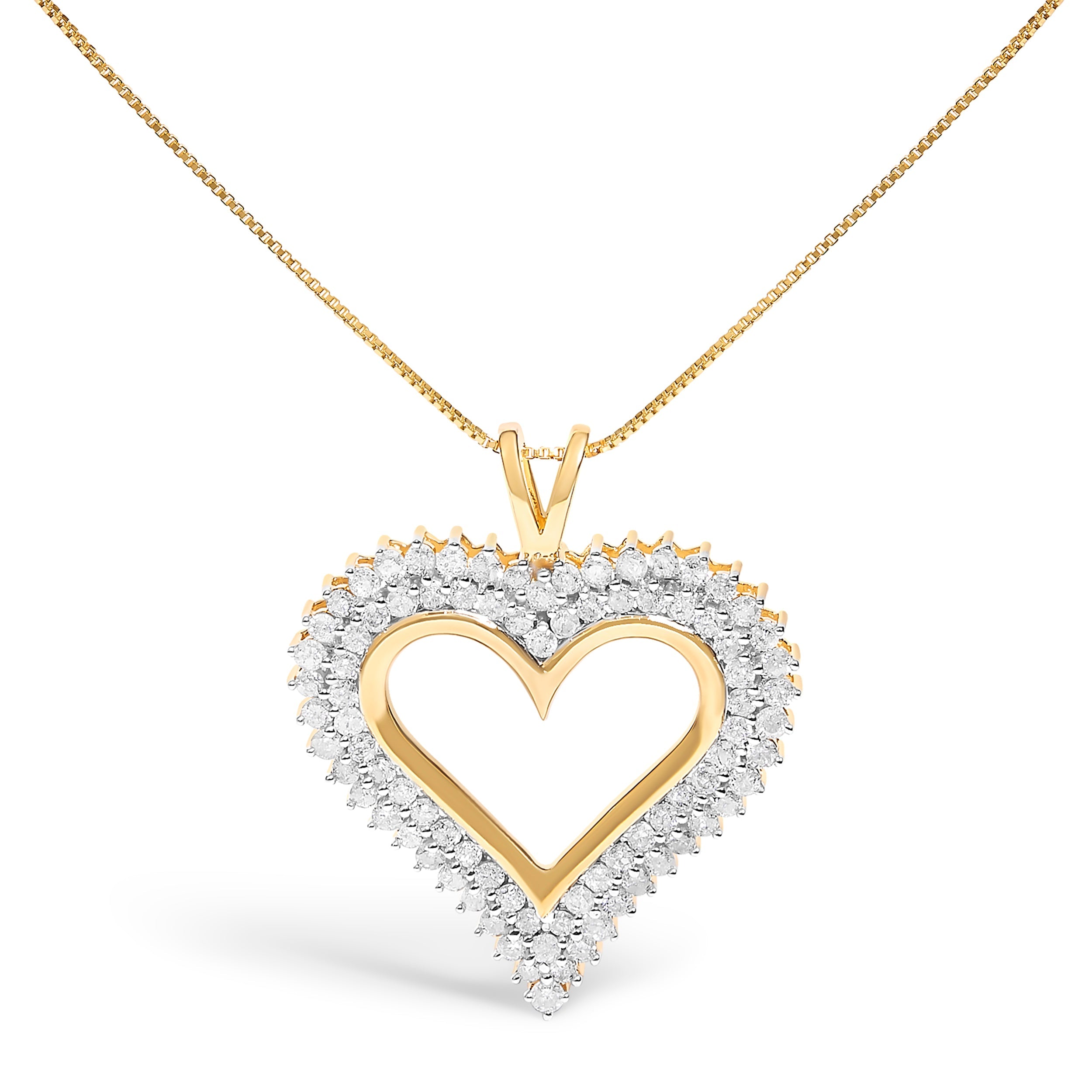 .925 Sterling Silver 1.00 Cttw Diamond Heart 18" Pendant Necklace I-J Color, I2-I3 Clarity on sale at MyriadMart