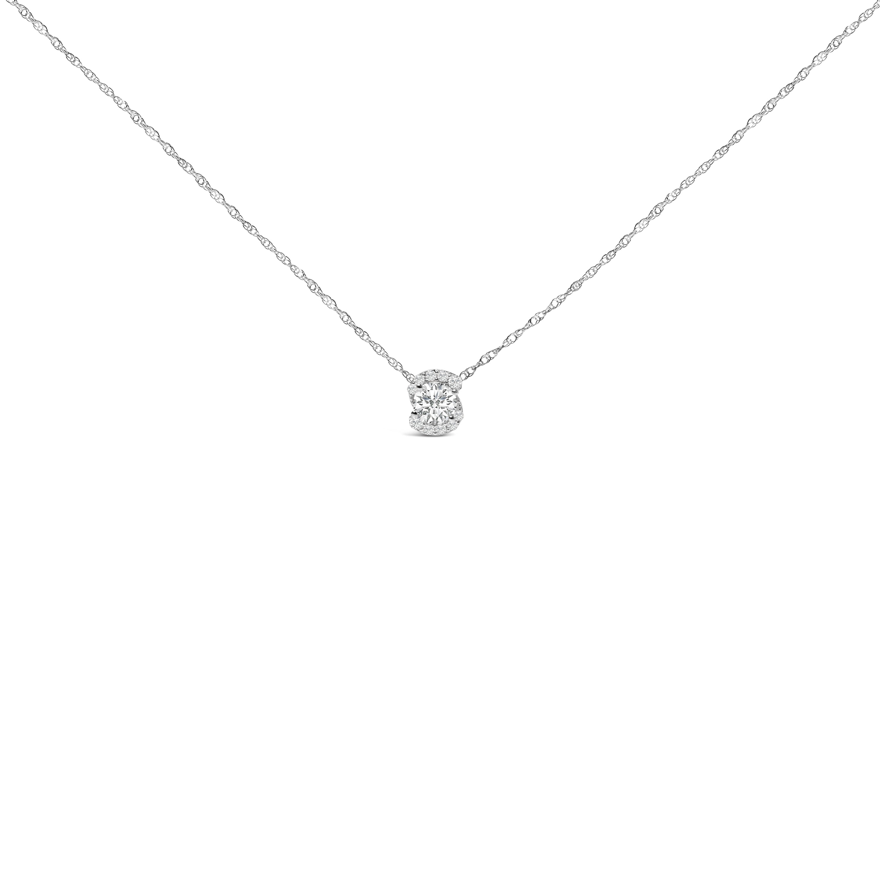 .925 Sterling Silver 1.0 Cttw Lab Grown Round-Cut Diamond Pendant Necklace 18" on sale at MyriadMart