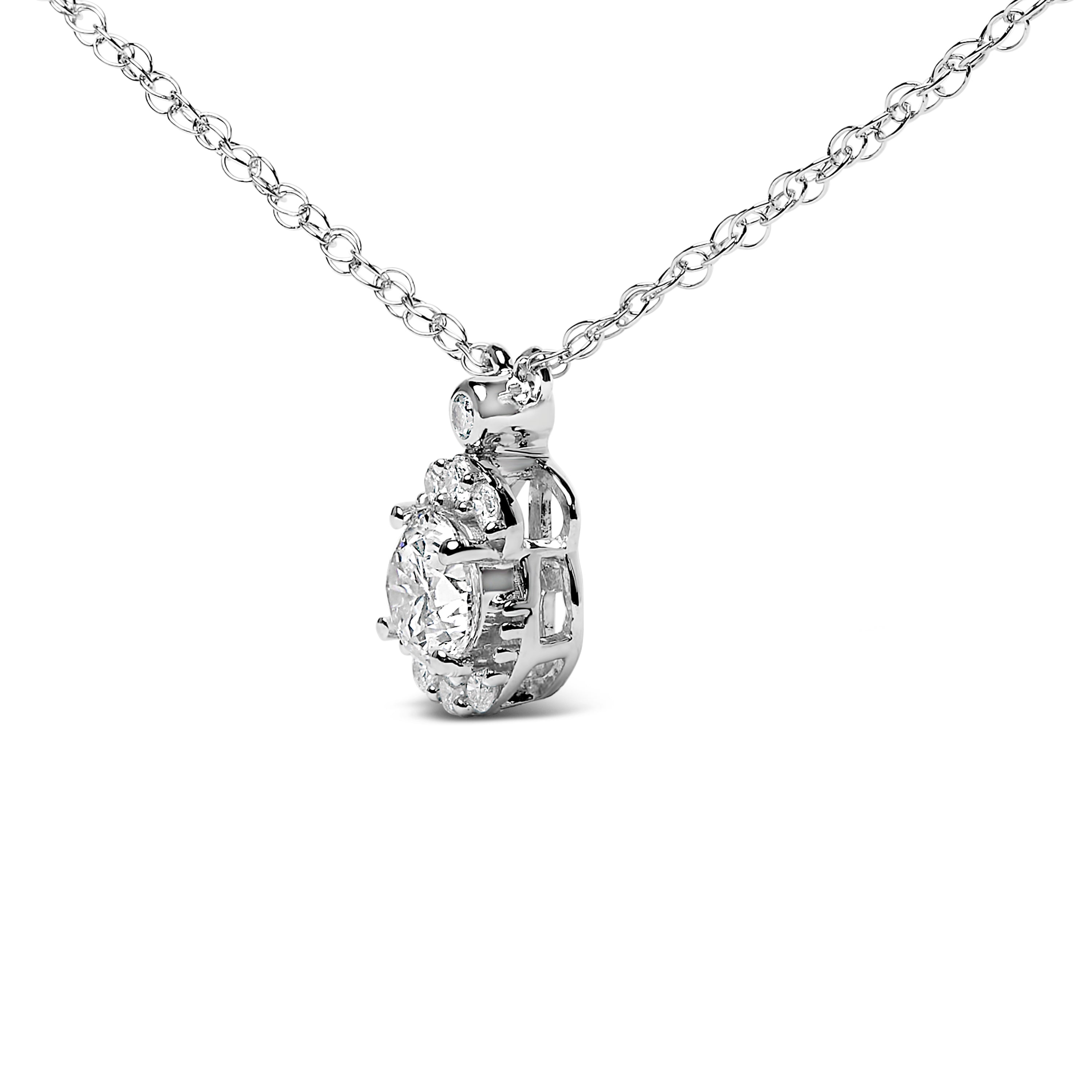 Sterling Silver 5/8 Cttw Lab Grown Diamond Oval Halo Pendant Necklace on sale at MyriadMart