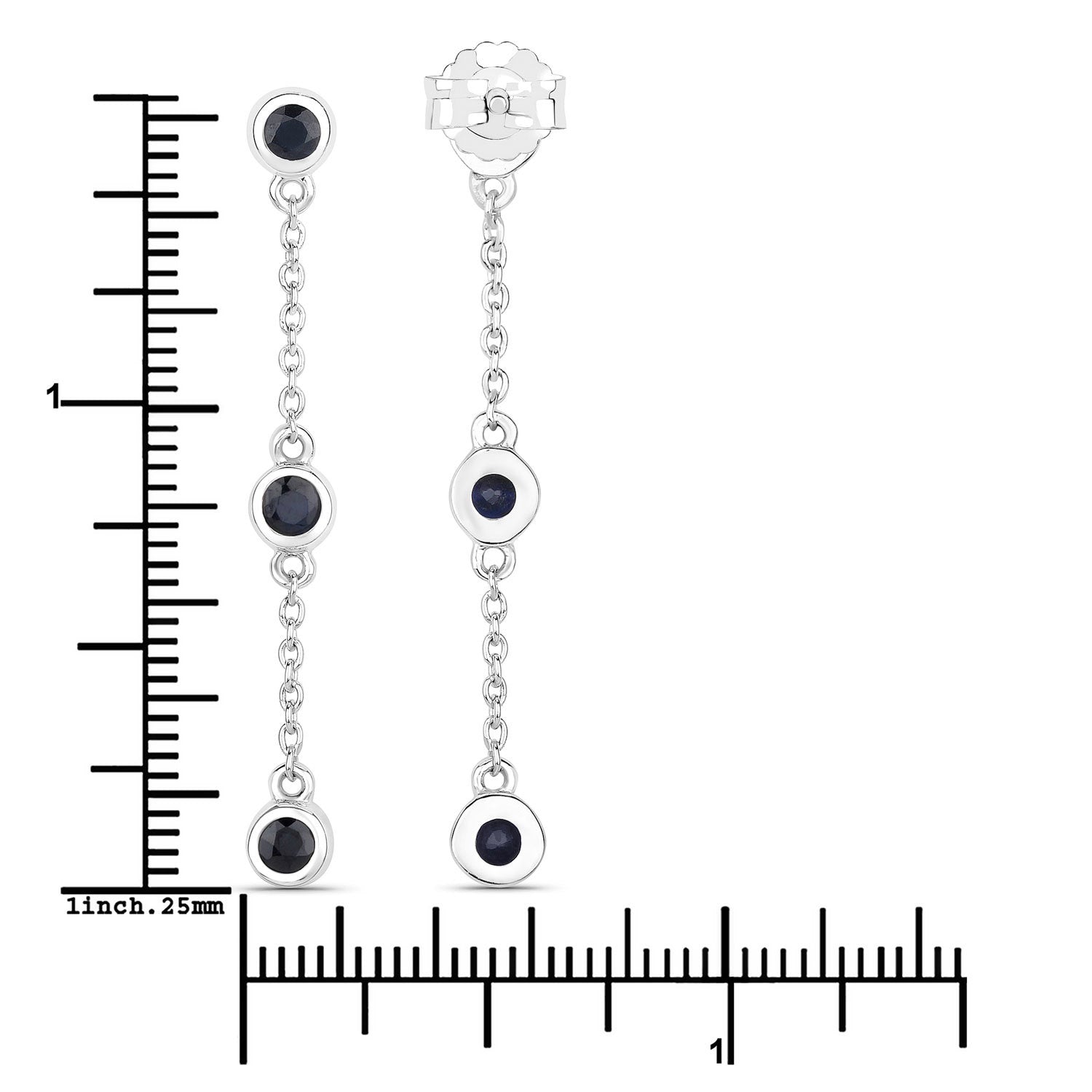 0.66 Carat Genuine Blue Sapphire .925 Sterling Silver Earrings on sale at MyriadMart