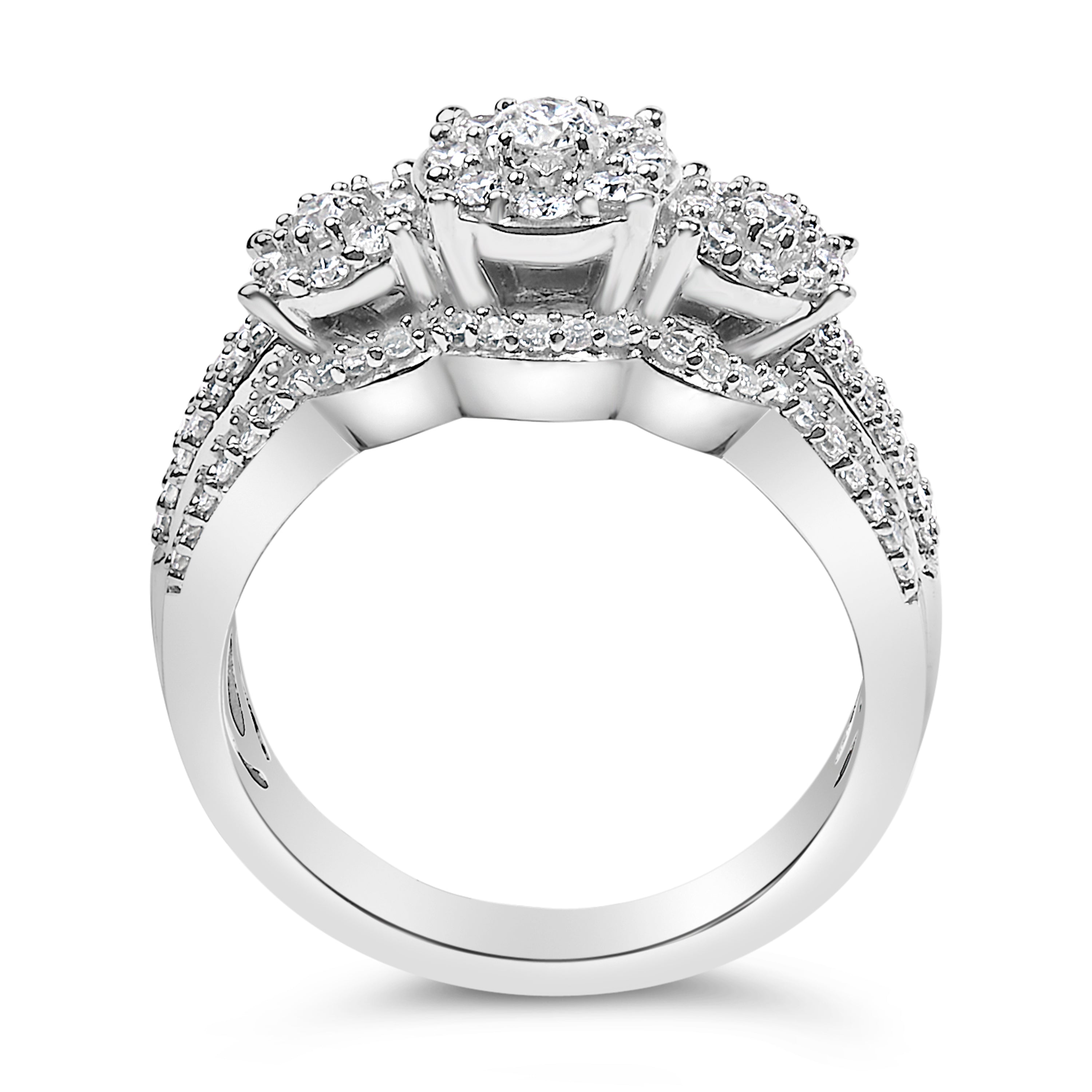 .925 Sterling Silver 1.0 Cttw Diamond Engagement Ring and Soldered Wedding Band Set on sale at MyriadMart