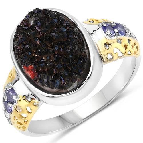 4.74 Carat Genuine Multi Stones .925 Sterling Silver Ring on sale at MyriadMart