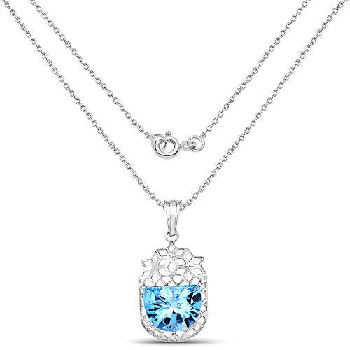 10.90 Carat Genuine Swiss Blue Topaz .925 Sterling Silver Pendant on sale at MyriadMart
