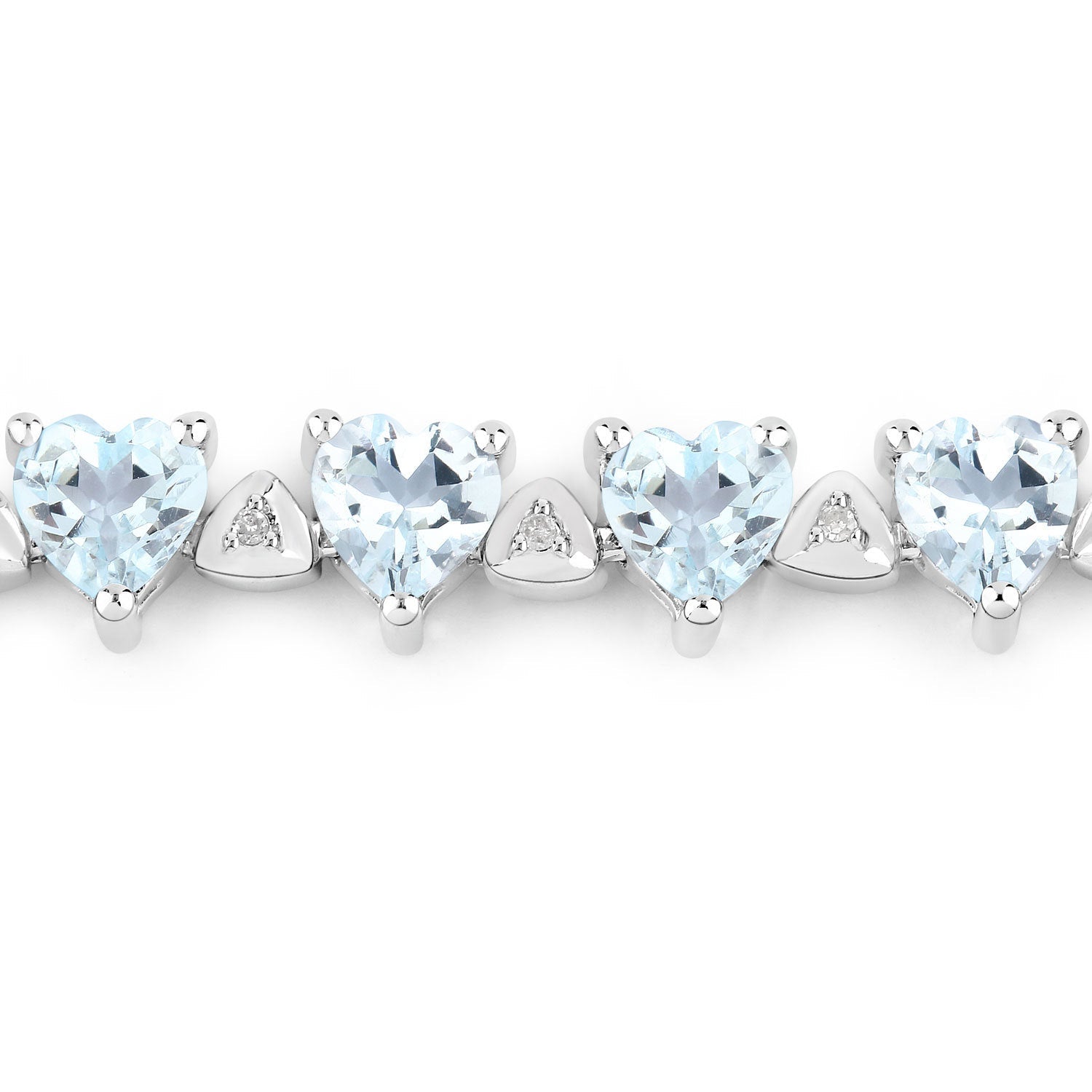 7.71 Carat Genuine Aquamarine and White Diamond .925 Sterling Silver Bracelet on sale at MyriadMart