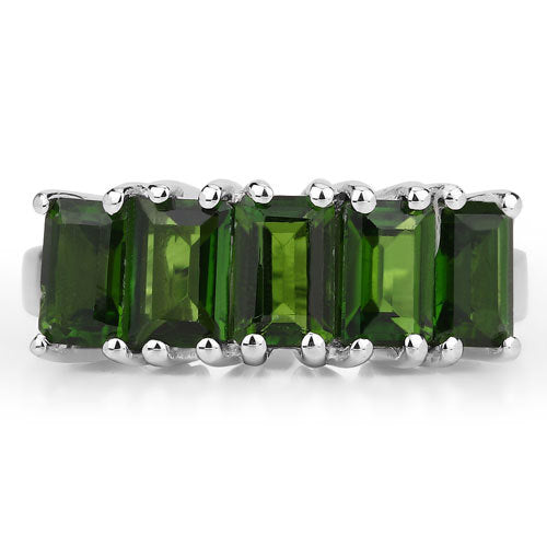3.25 Carat Genuine Chrome Diopside .925 Sterling Silver Ring on sale at MyriadMart