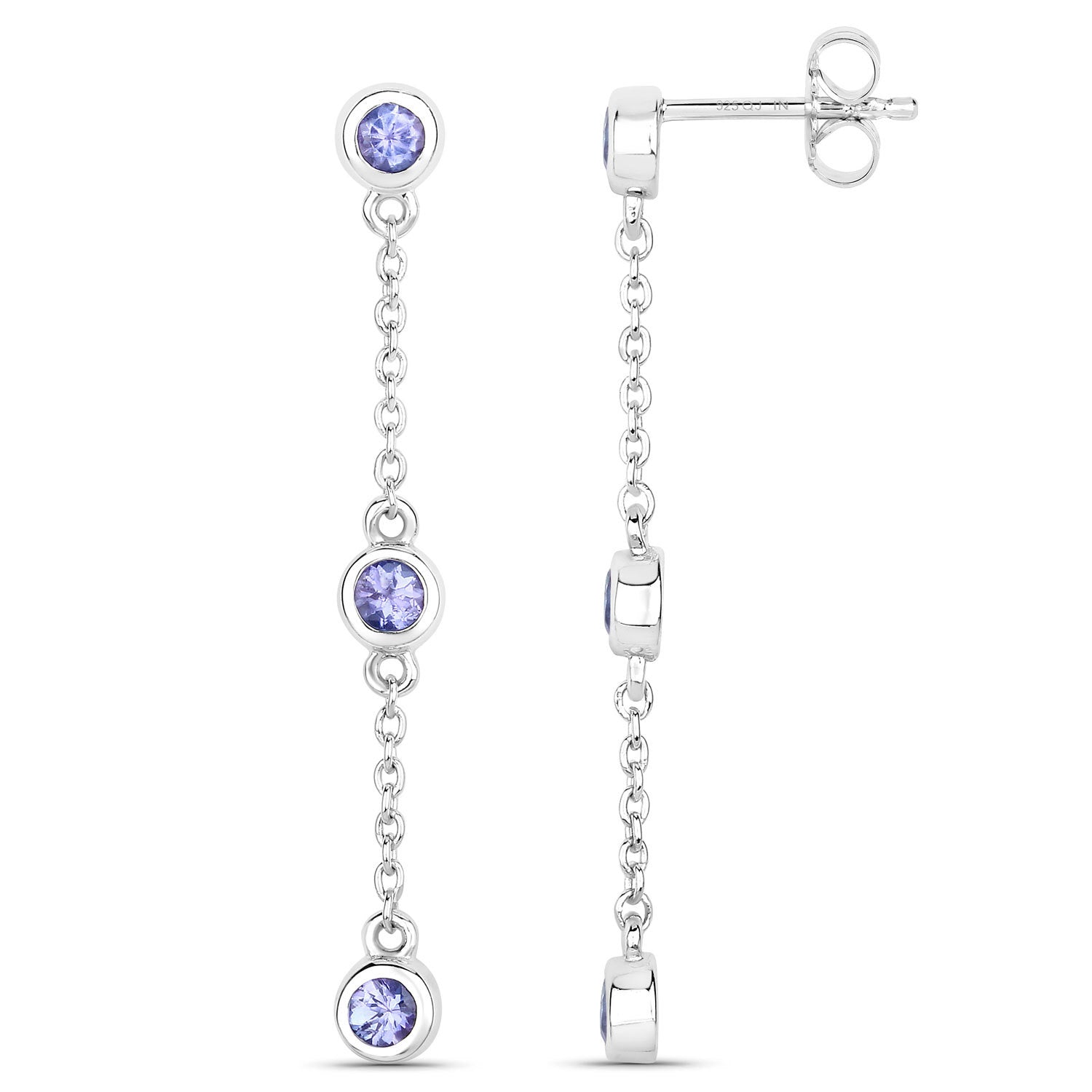 0.60 Carat Genuine Tanzanite .925 Sterling Silver Earrings on sale at MyriadMart