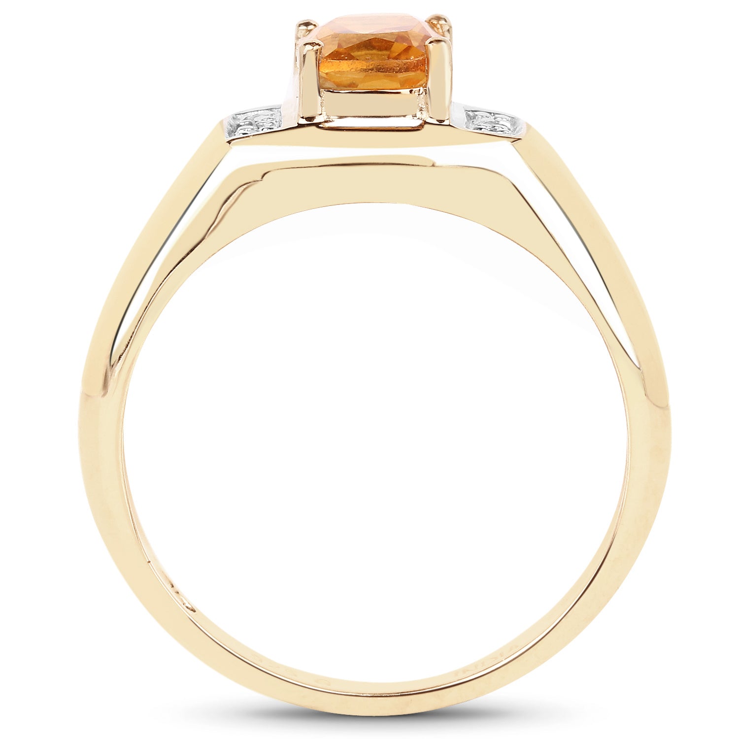 14K Yellow Gold Plated 1.36 Carat Genuine Citrine & White Topaz .925 Sterling Silver Ring on sale at MyriadMart