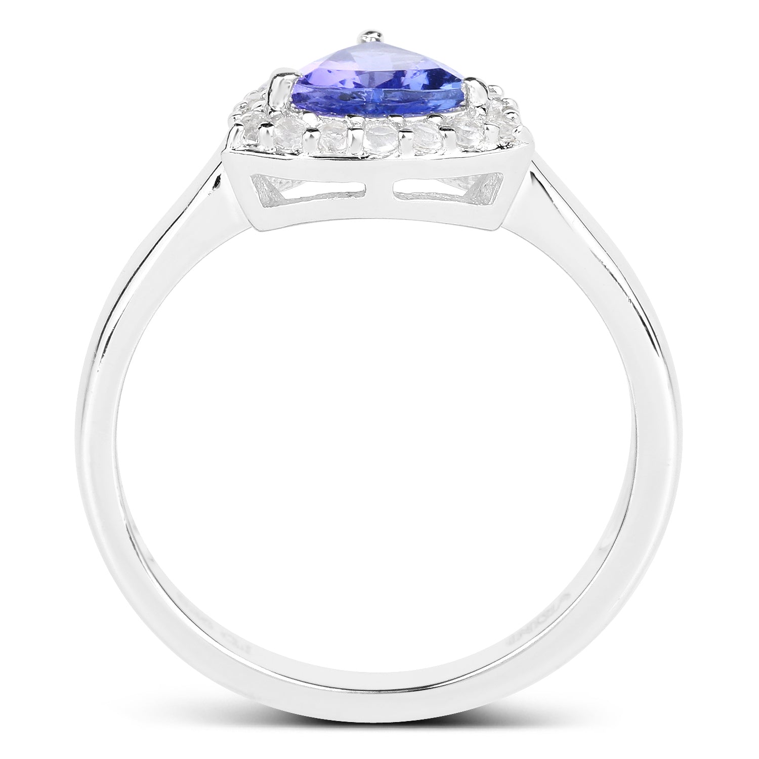 1.02 Carat Genuine Tanzanite and White Topaz .925 Sterling Silver Ring on sale at MyriadMart