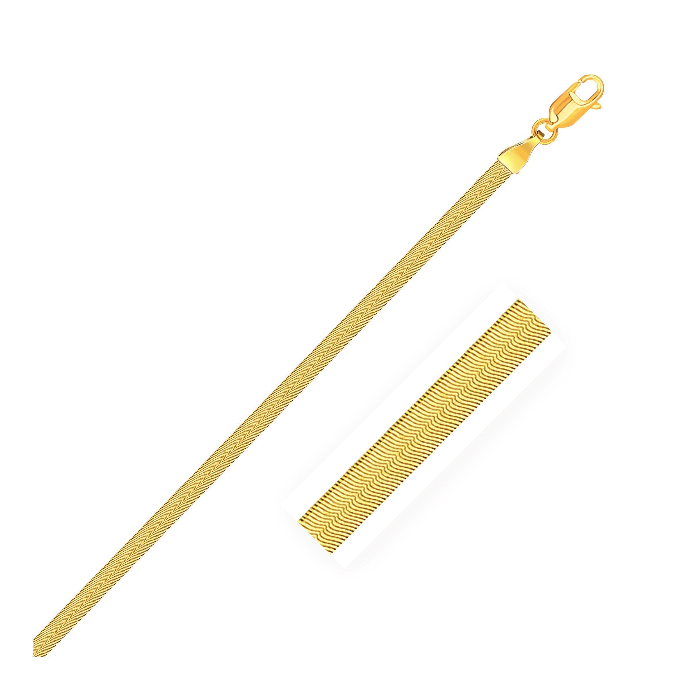 Imperial Herringbone Chain in 10k Yellow Gold 2.80 mm on sale at MyriadMart