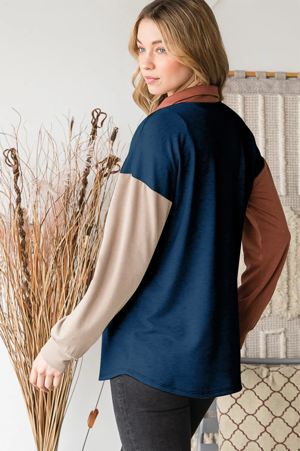 Heimish Full Size Color Block Button Down Shirt - MyriadMart