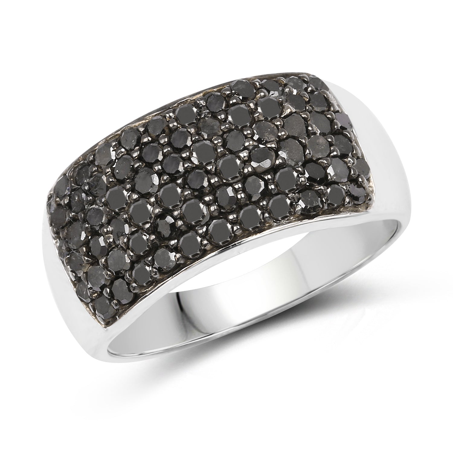 1.21 Carat Genuine Black Diamond .925 Sterling Silver Ring on sale at MyriadMart