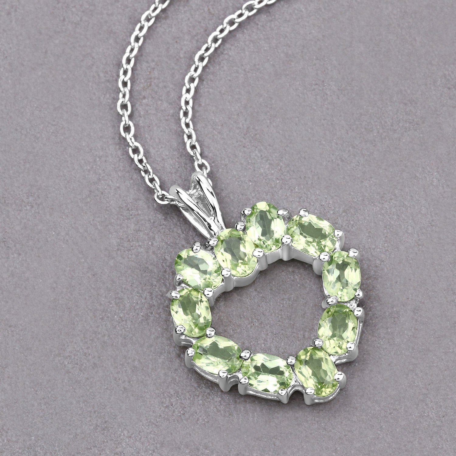 1.70 Carat Genuine Peridot .925 Sterling Silver Pendant on sale at MyriadMart