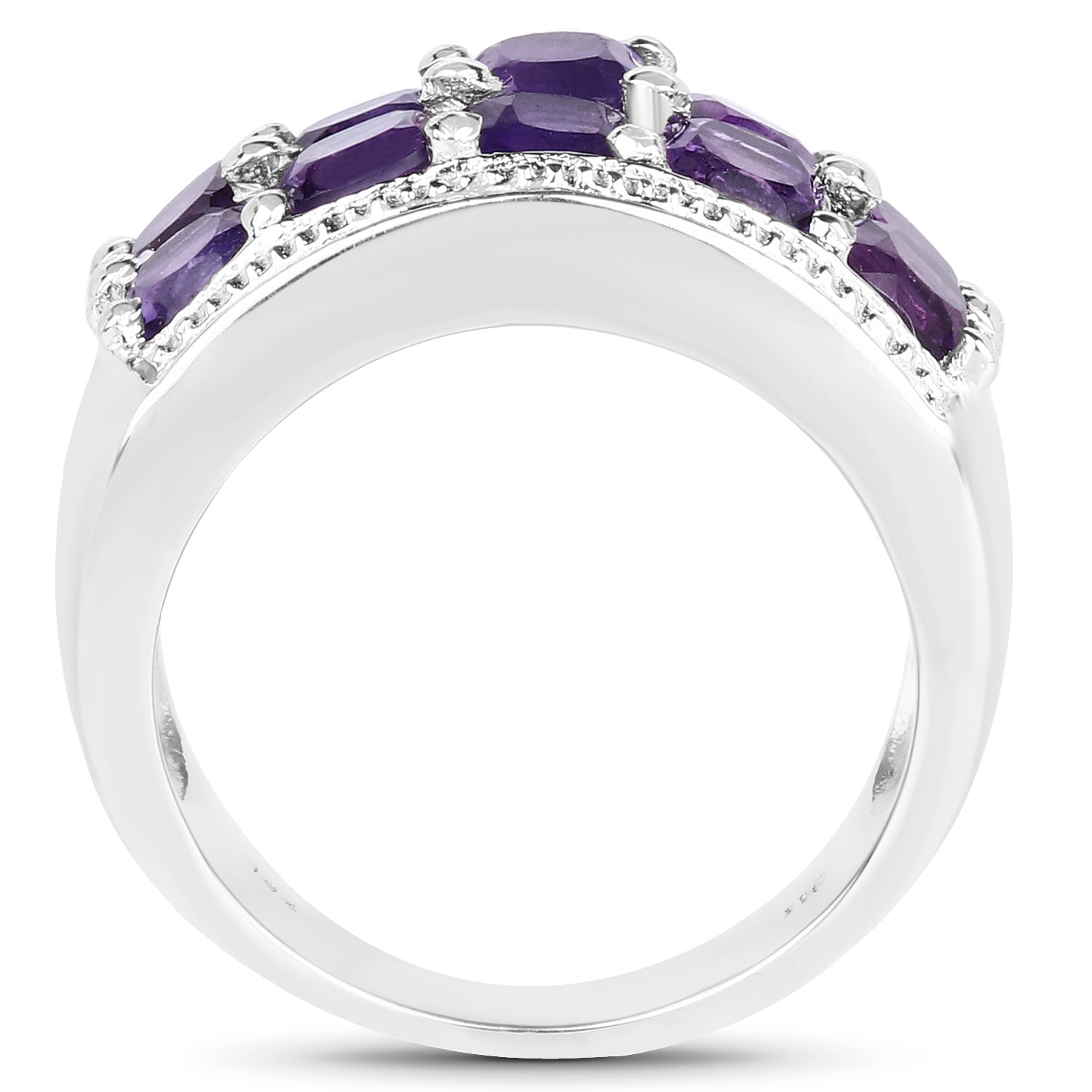 2.80 Carat Genuine Amethyst .925 Sterling Silver Ring on sale at MyriadMart