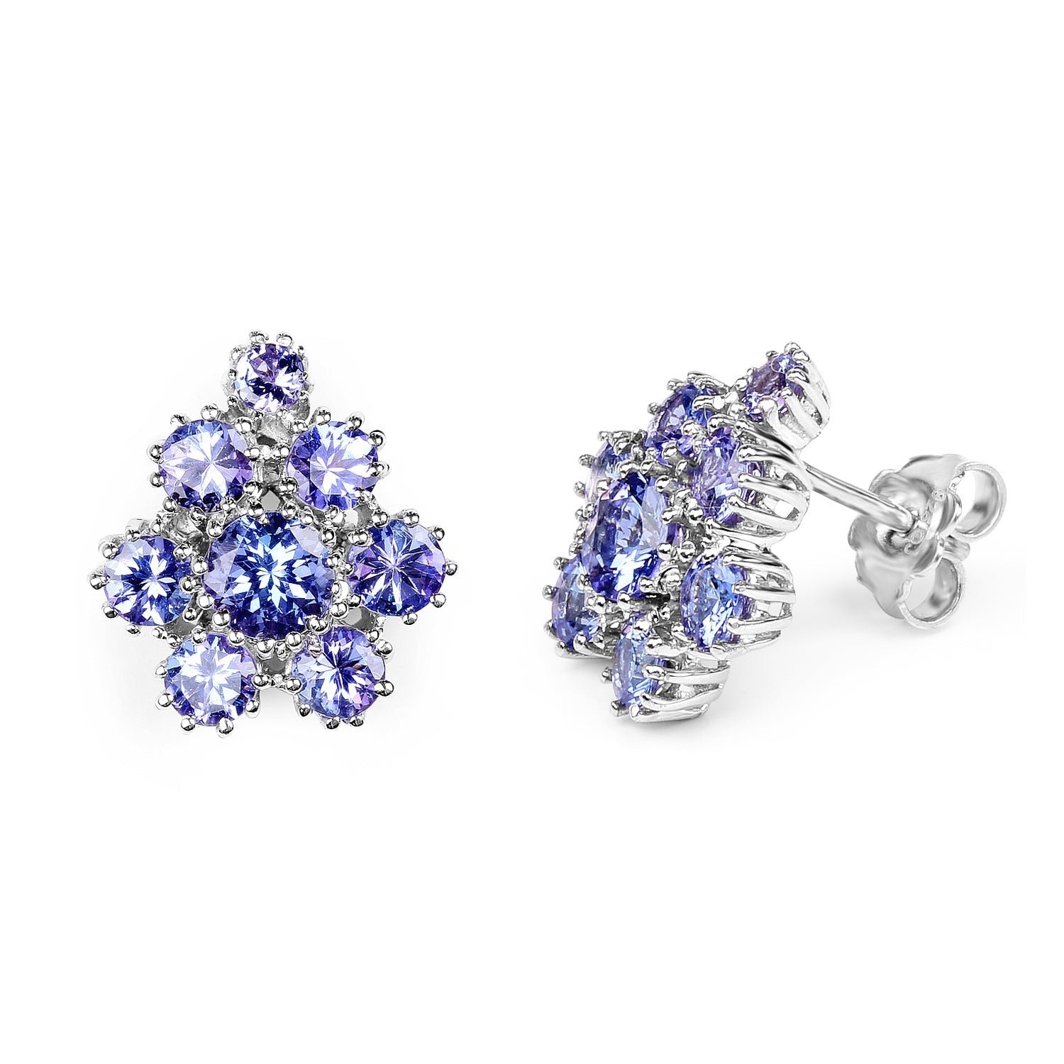 4.26 Carat Genuine Tanzanite .925 Sterling Silver Earrings on sale at MyriadMart